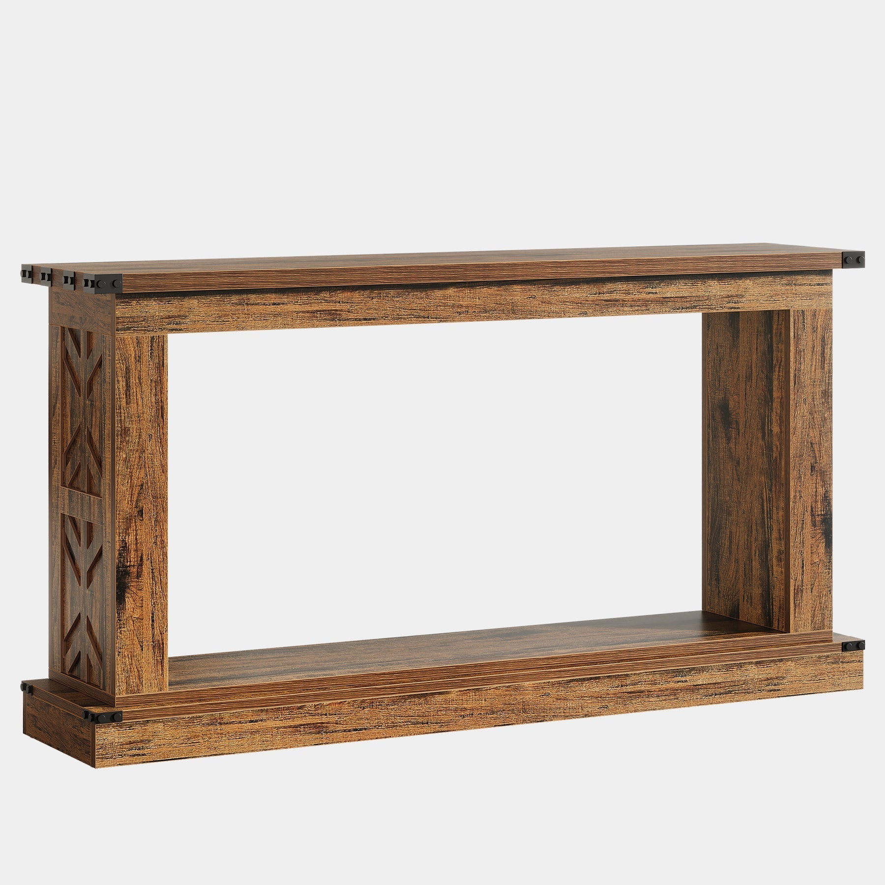 160 cm Console Table, Farmhouse Wood Sofa Table 2-Tier Entryway Table