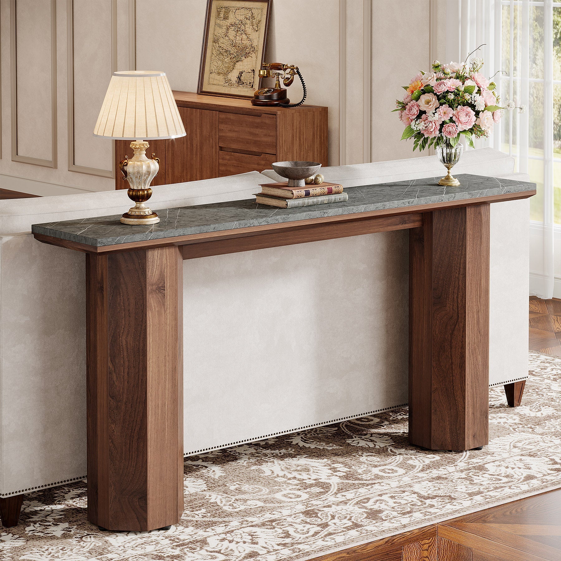 160 cm Console Table, Modern Entryway Table Foyer Hallway Table