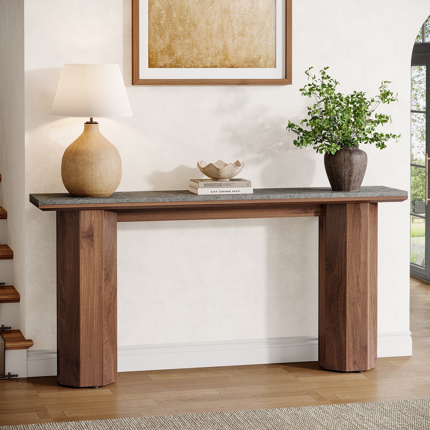 160 cm Console Table, Modern Entryway Table Foyer Hallway Table