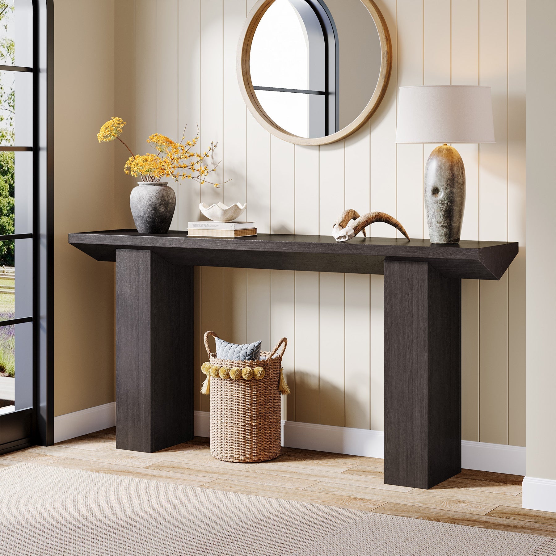 160 cm Console Table, Wooden Sofa Table Long Entryway Table