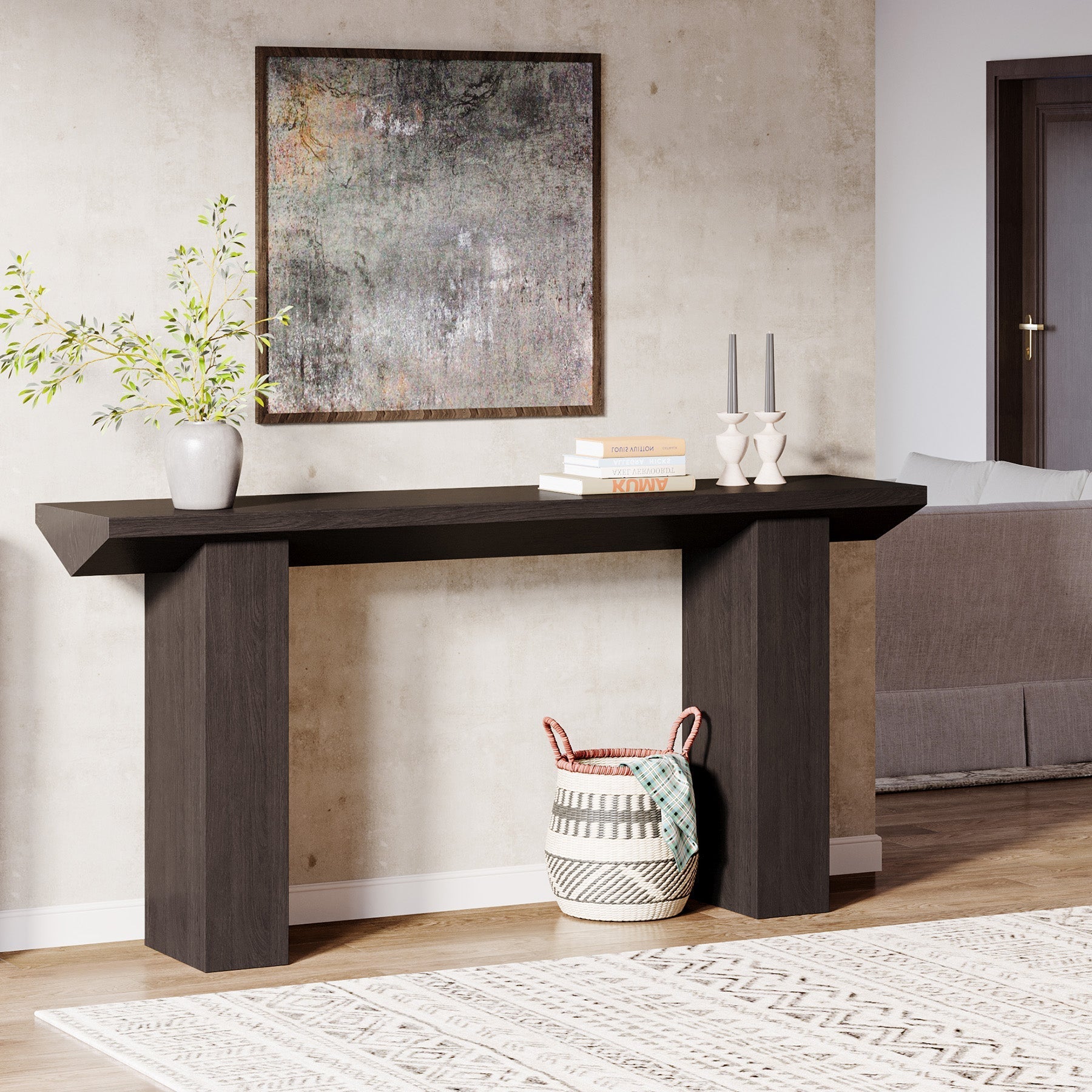 160 cm Console Table, Wooden Sofa Table Long Entryway Table