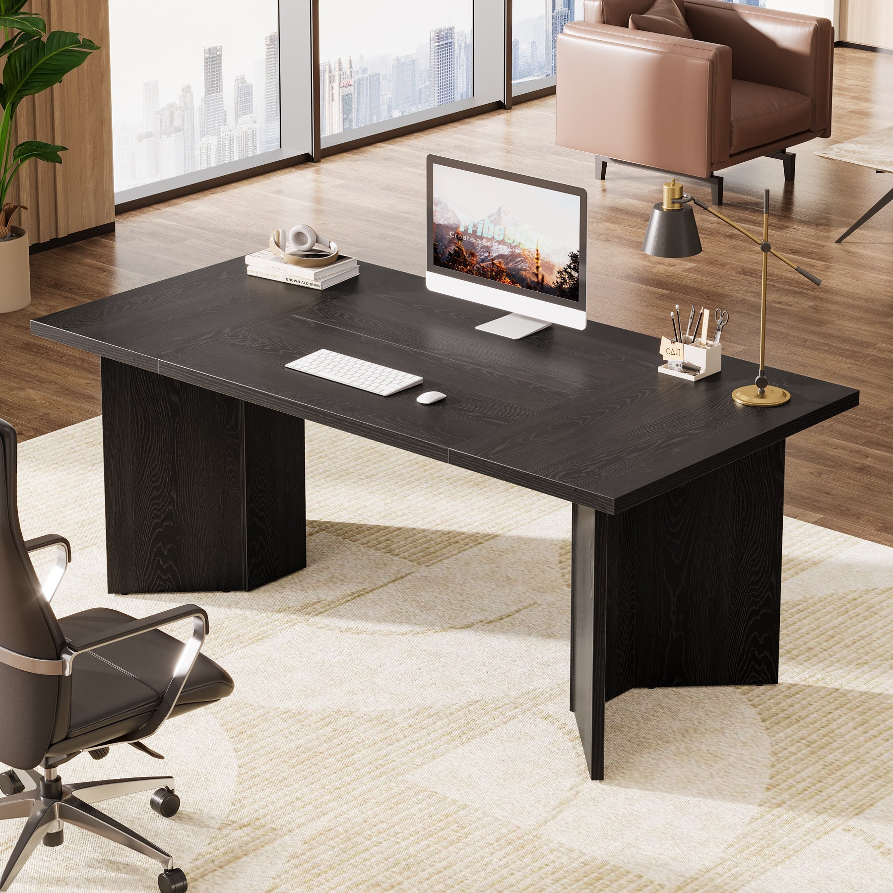 160 cm Executive Desk, Contemporary Office Computer Desk Conference Table