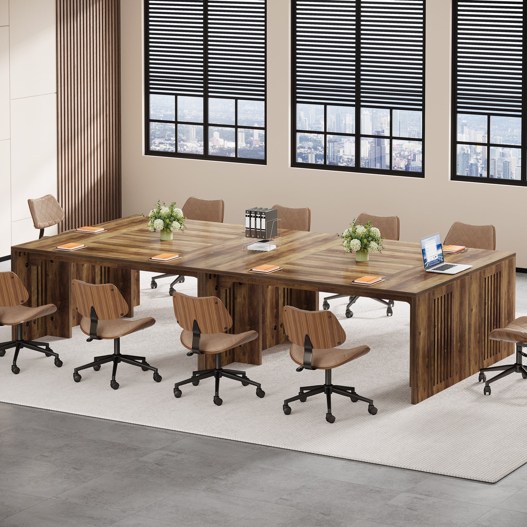 160 cm Executive Desk, Farmhouse Computer Writing Conference Table