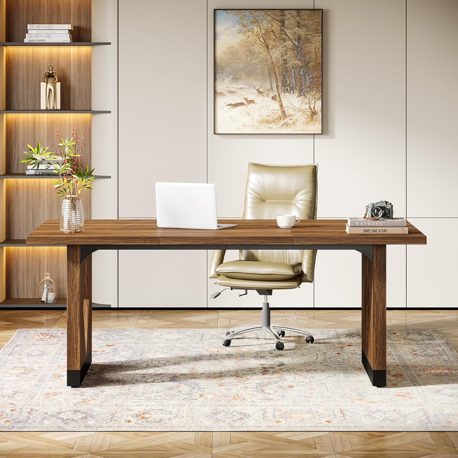 160 cm Executive Desk, Modern Computer Desk for Home Office