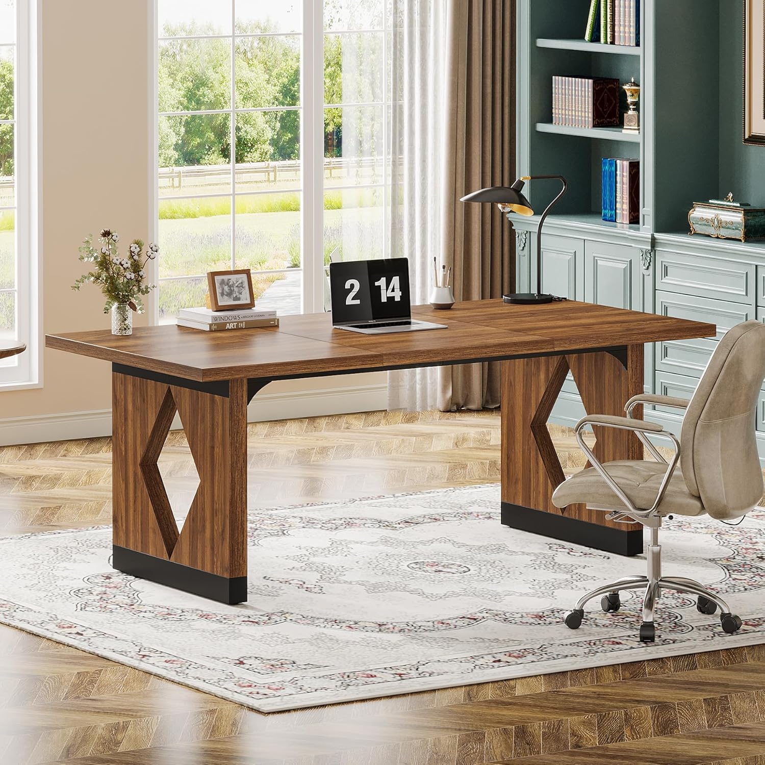 160 cm Executive Desk, Modern Computer Desk for Home Office