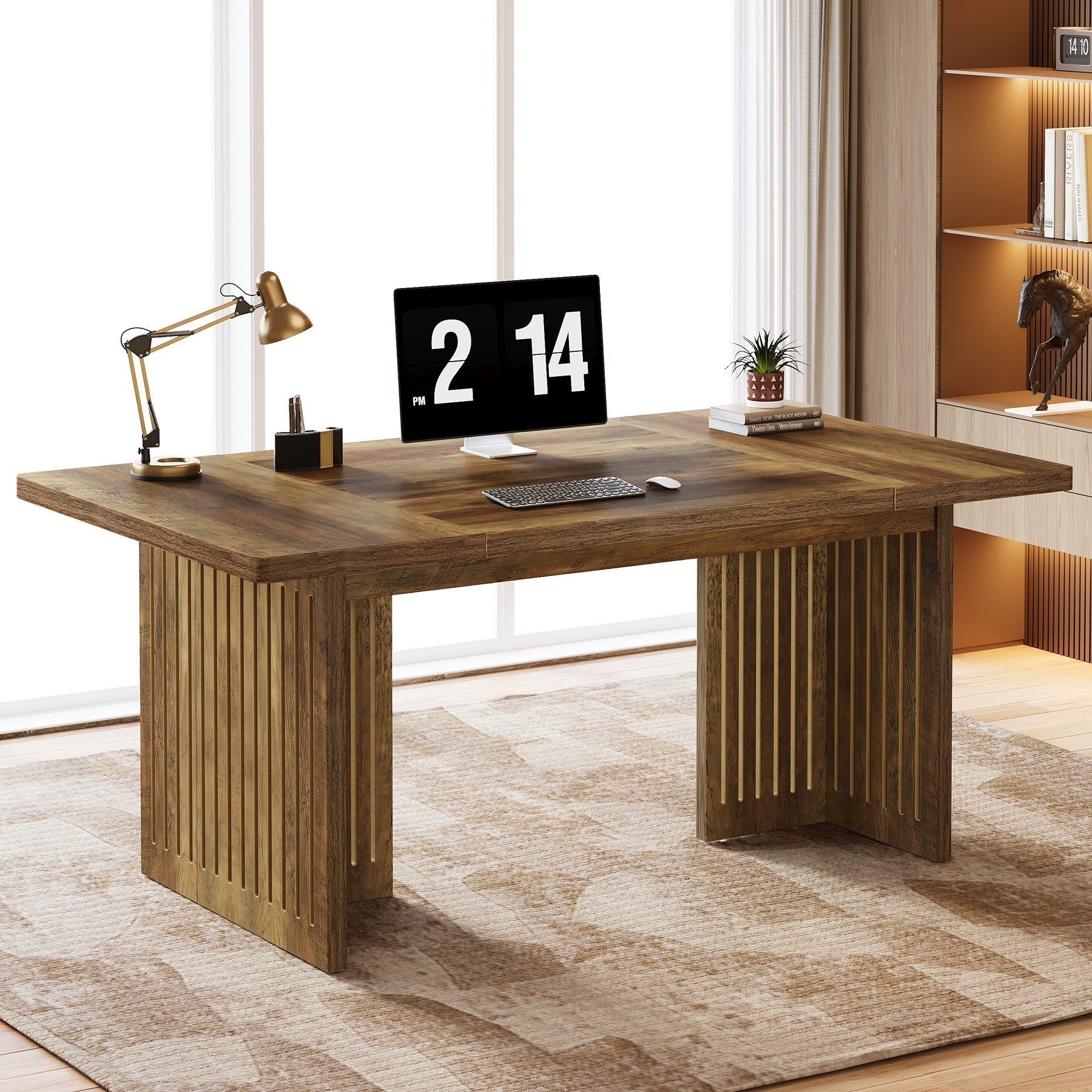 160 cm Executive Desk, Modern Computer Desk Study Writing Table