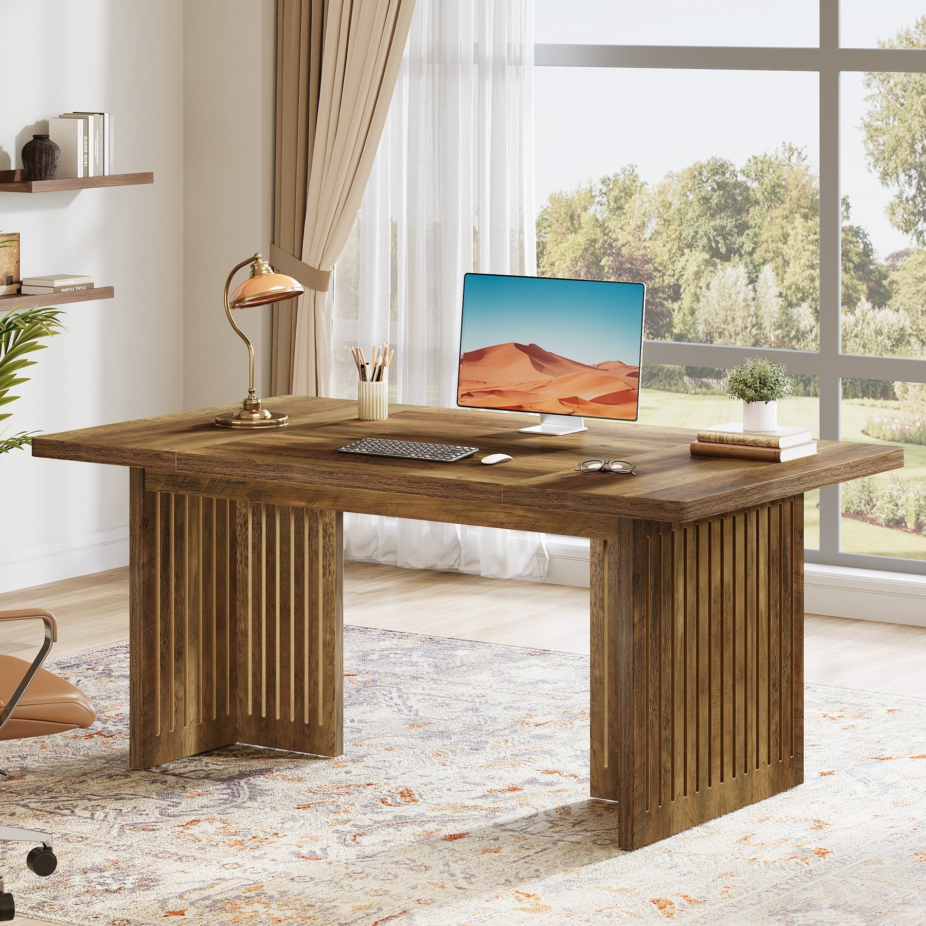 160 cm Executive Desk, Modern Computer Desk Study Writing Table