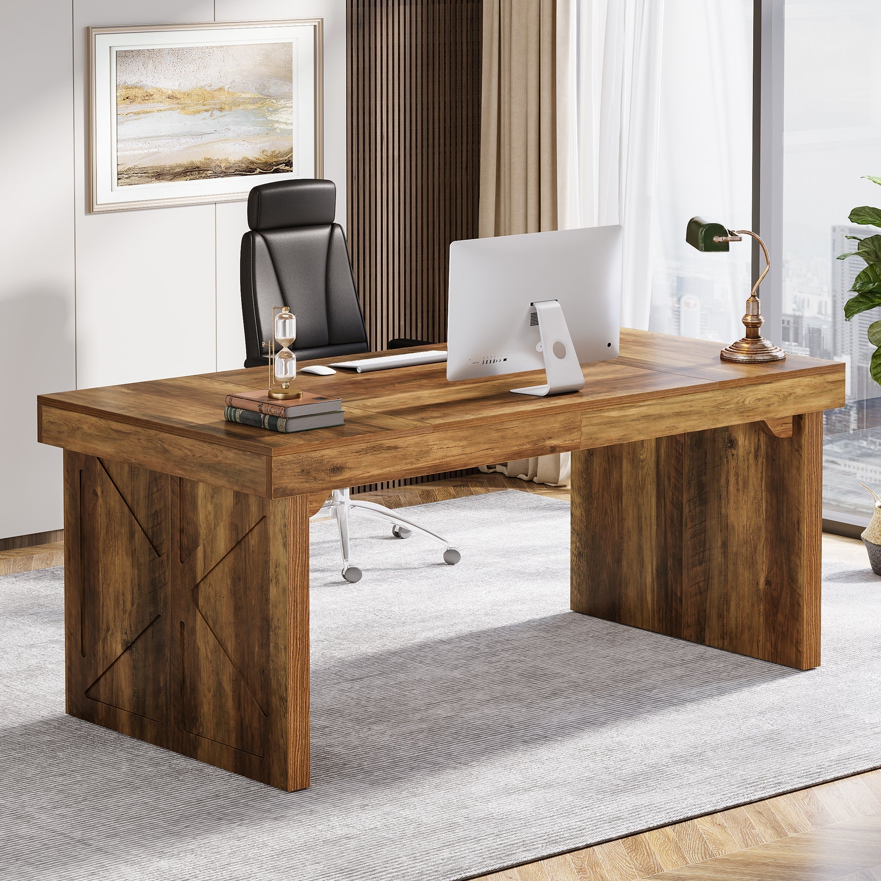 160 cm Executive Desk, Wood Computer Desk Office Desk