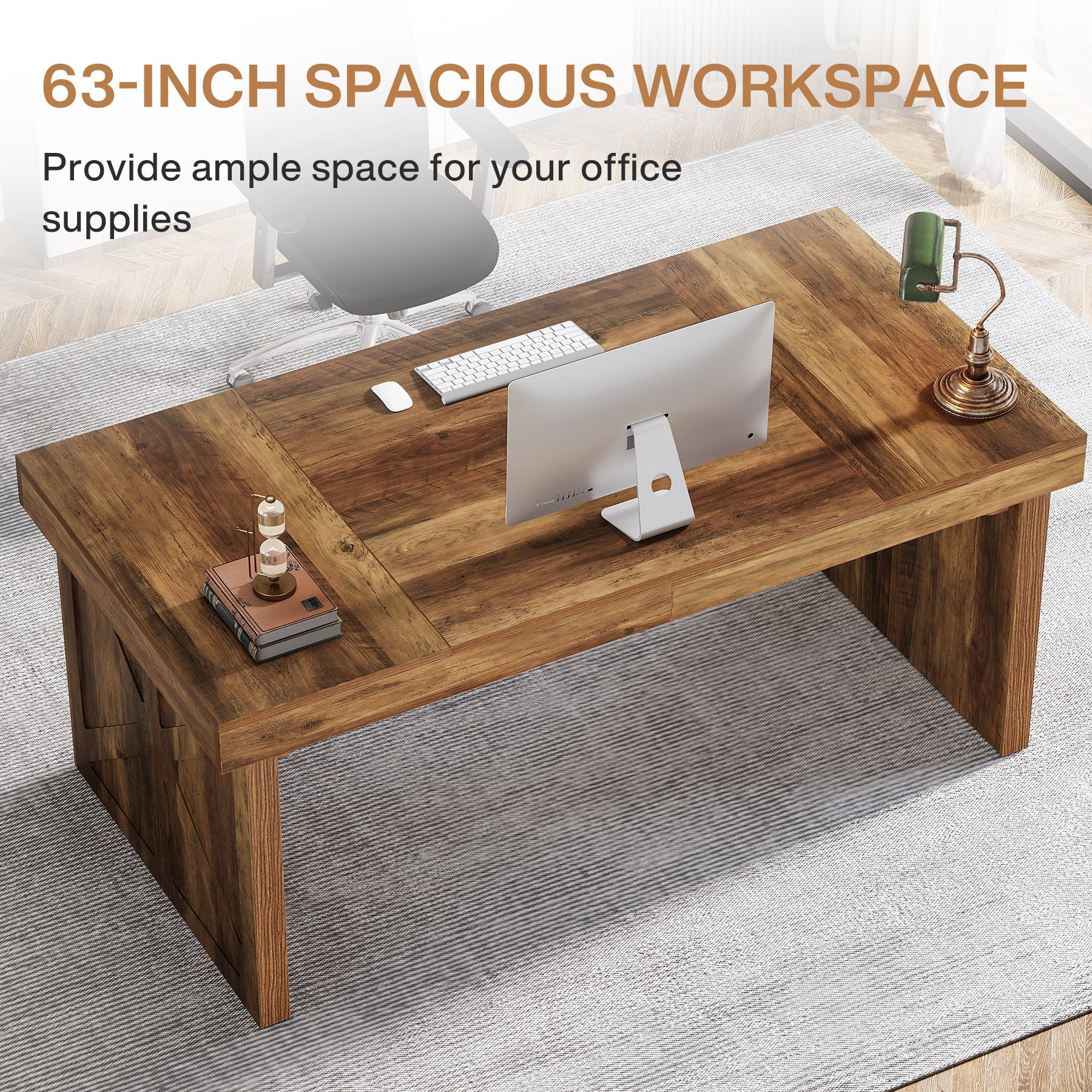 160 cm Executive Desk, Wood Computer Desk Office Desk