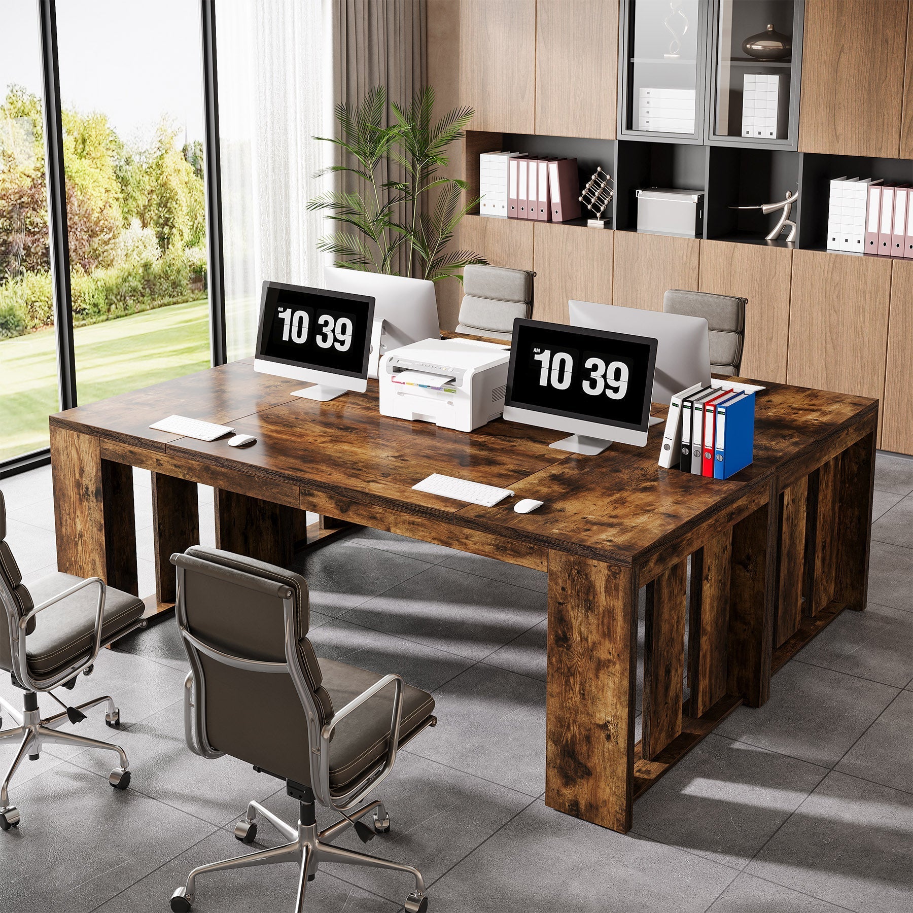 160 cm Executive Desk, Wood Computer Table Conference Table for 4-6