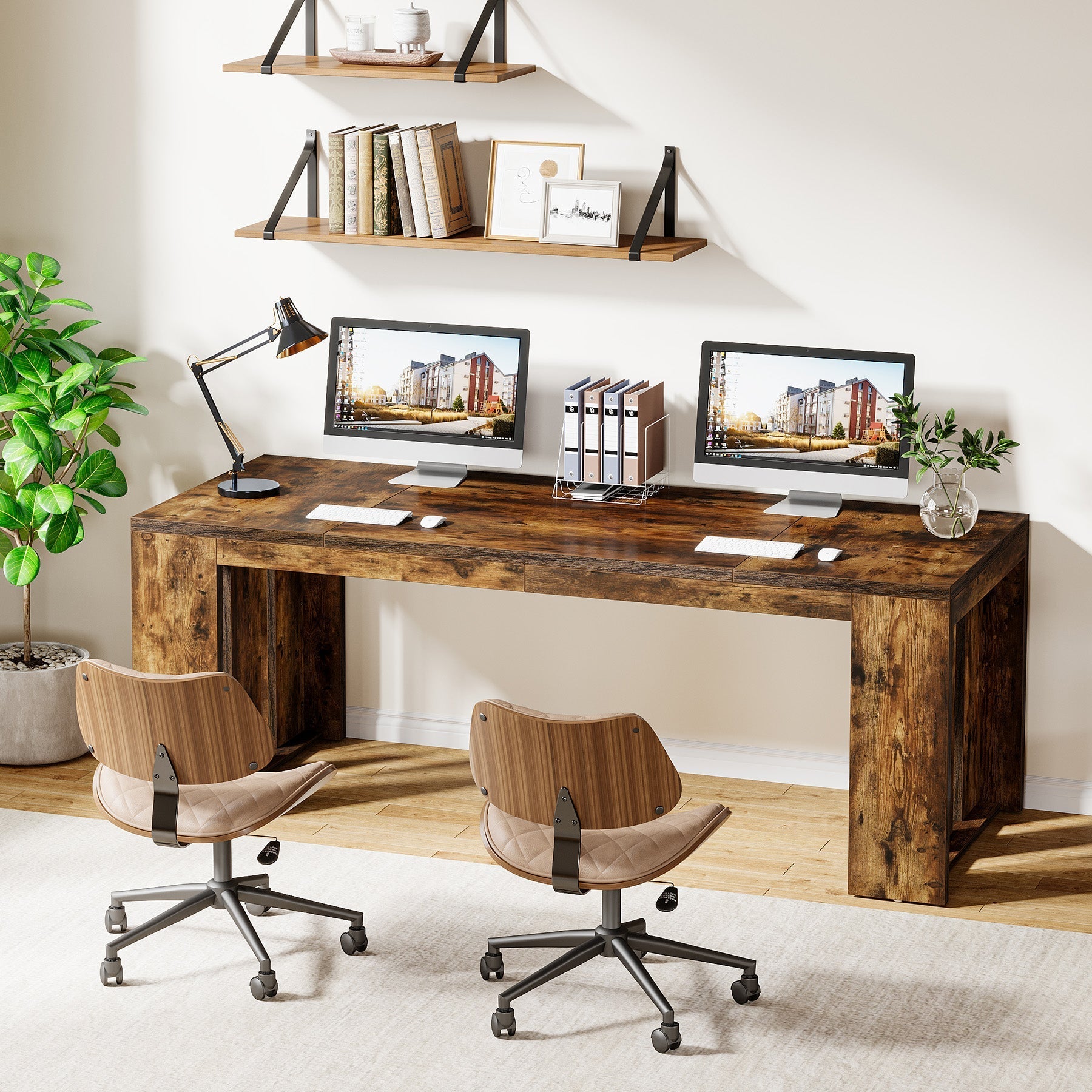 160 cm Executive Desk, Wood Computer Table Conference Table for 4-6