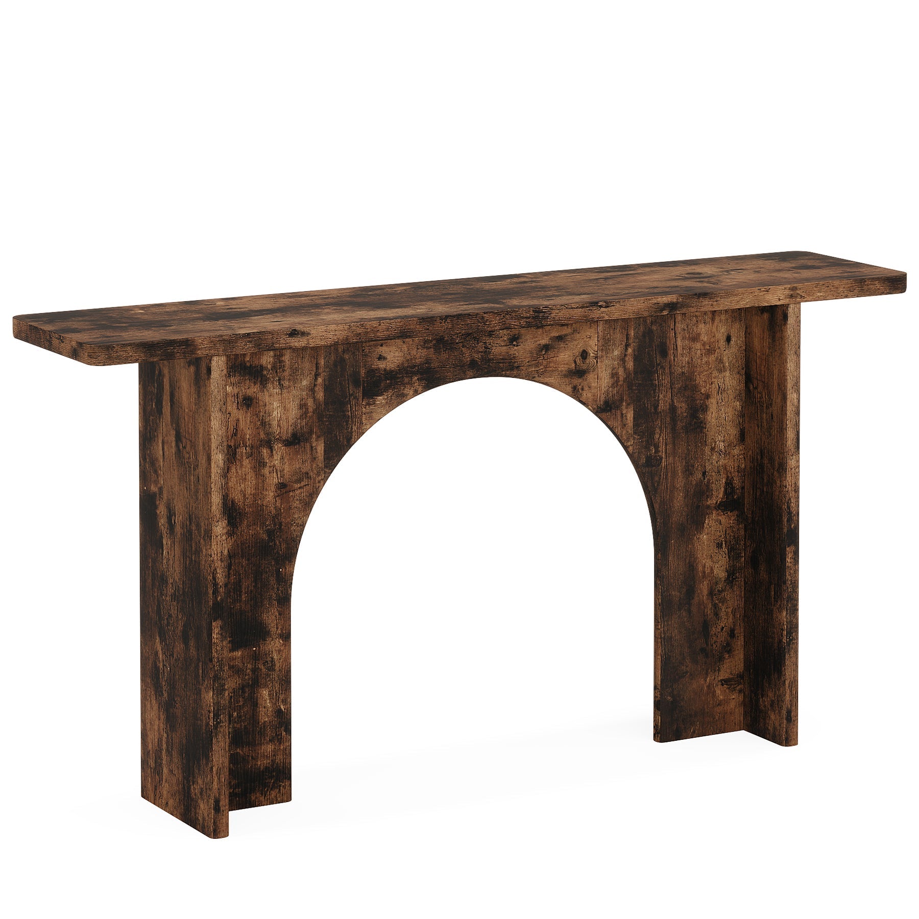 160 cm Console Table, Wood Farmhouse Entryway Table with Arch Brace