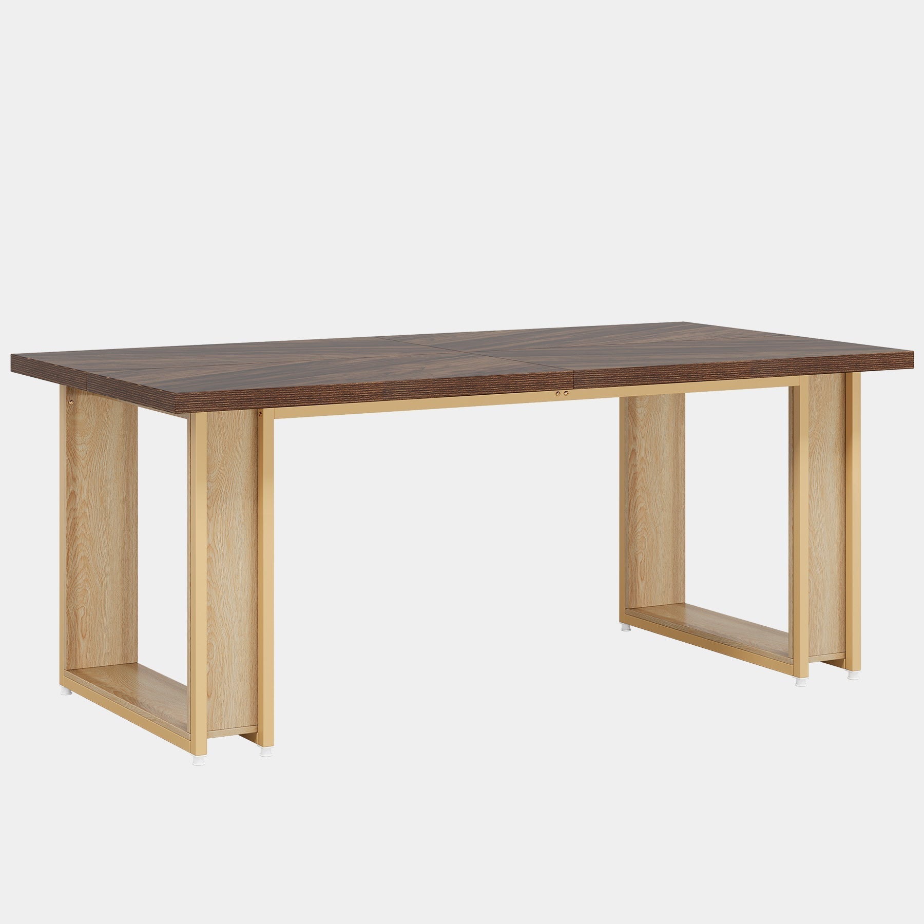 160 cm Dining Table for 4-6, Wood Kitchen Table for Dining Room