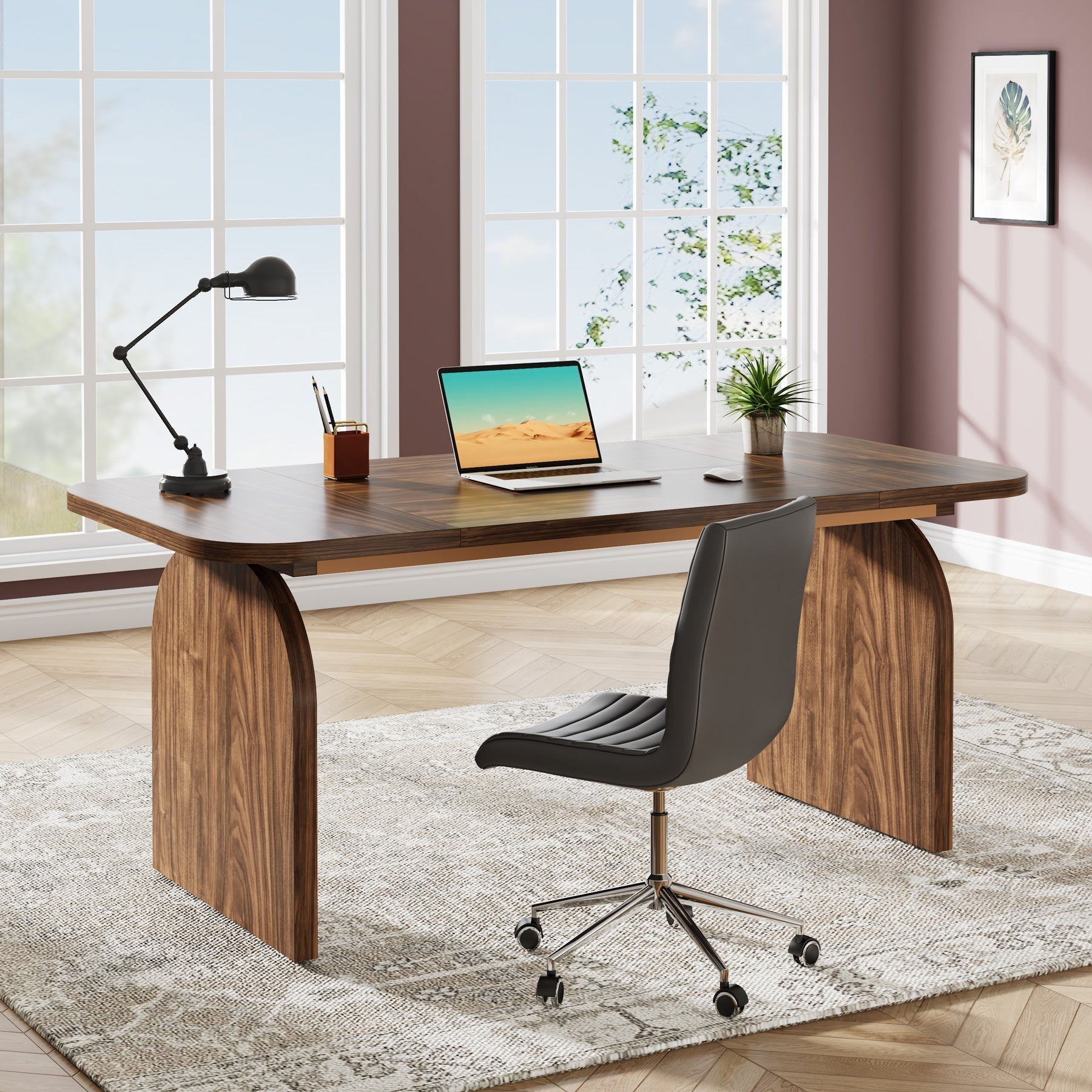 160 cm Executive Desk, Rectangular Office Computer Desk Workstation