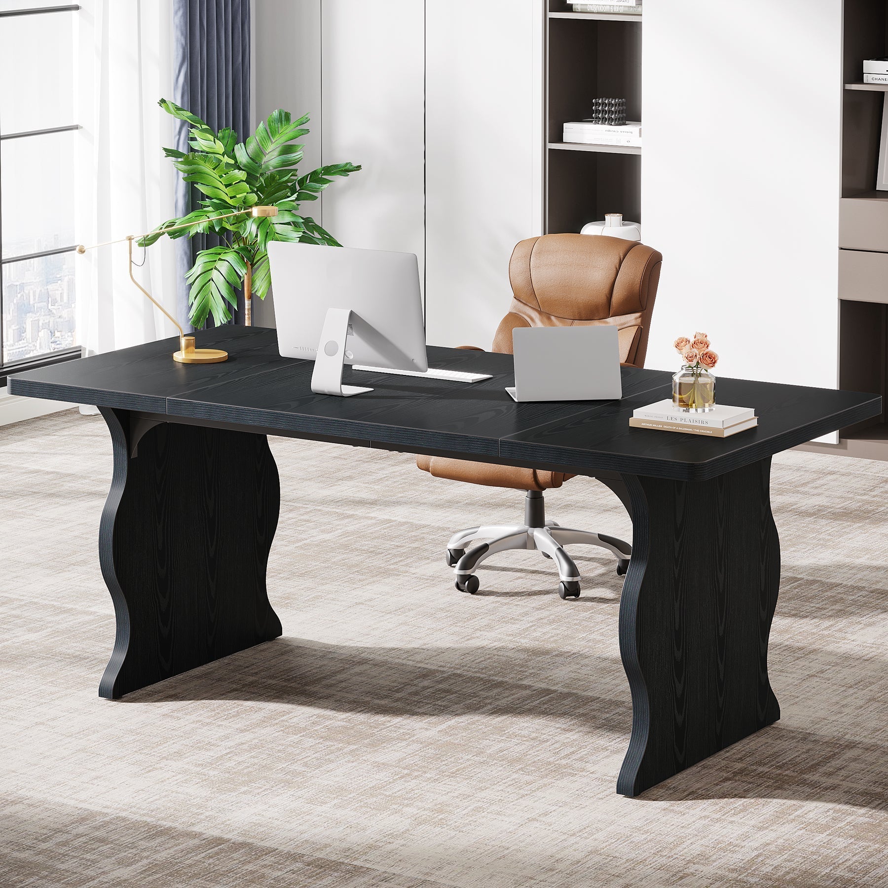 160 cm Large Executive Desk, Sturdy Computer Desk Conference Table