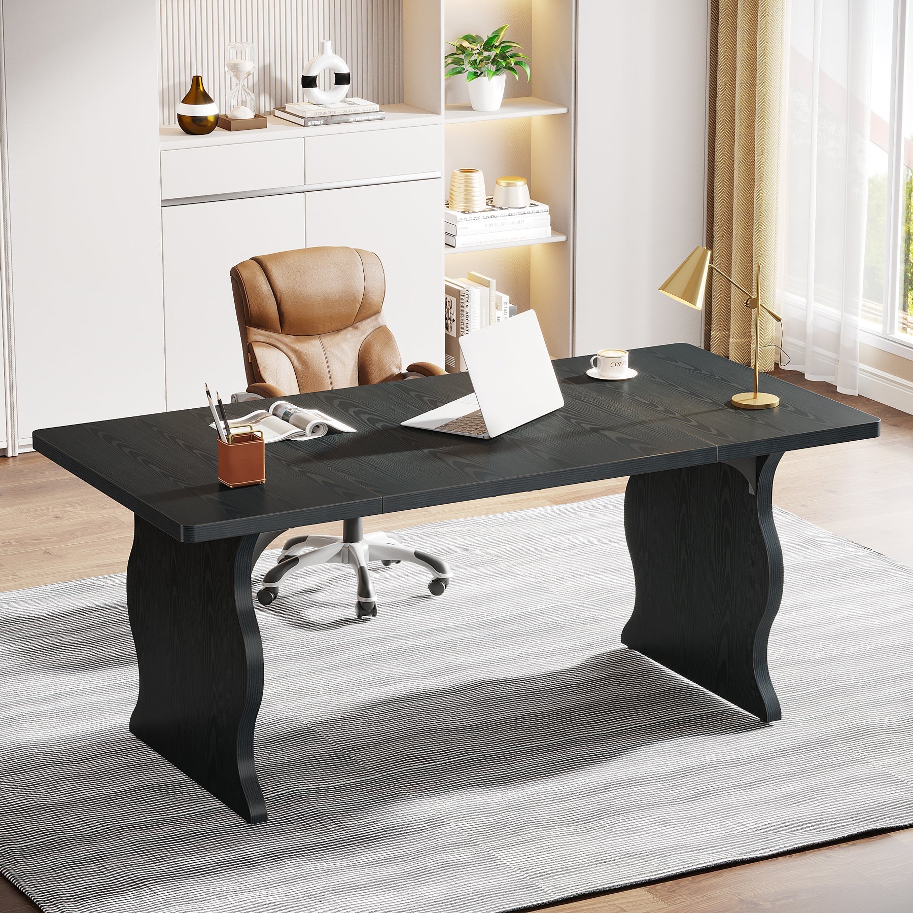 160 cm Large Executive Desk, Sturdy Computer Desk Conference Table