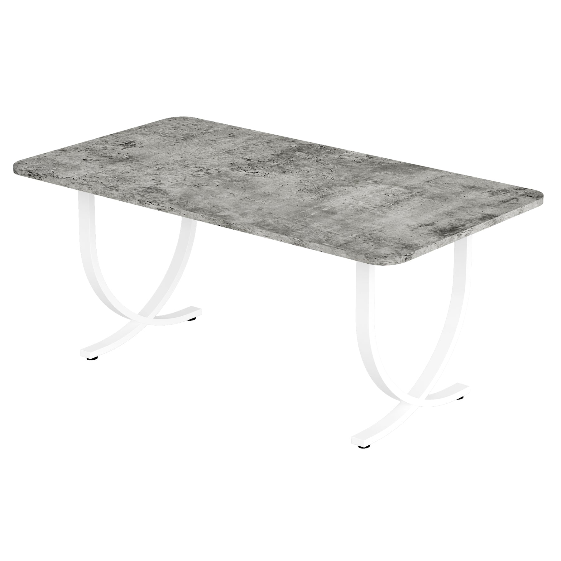 160 cm Modern Dining Table Kitchen Table with Faux Marble Table Top