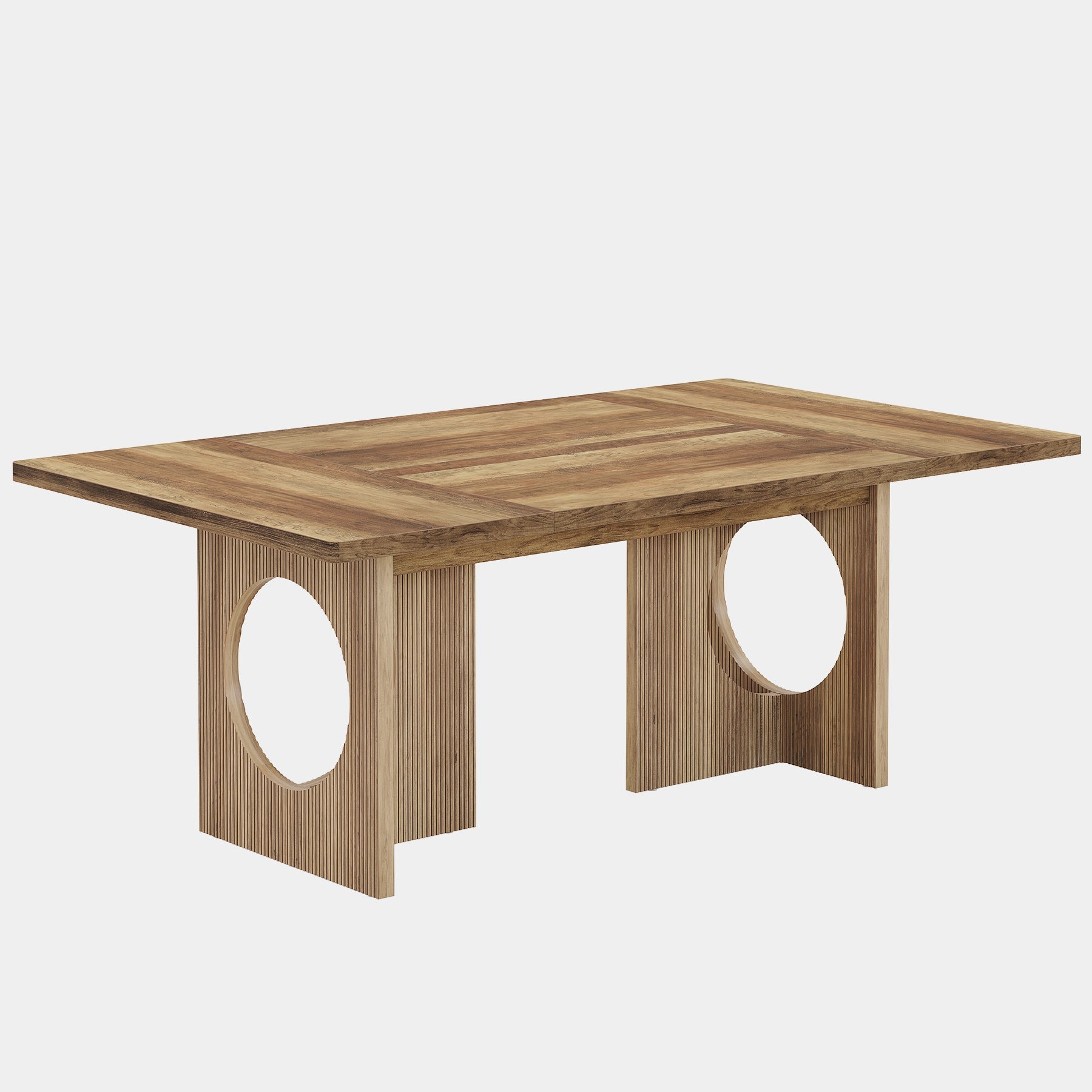 160 cm Wood Dining Table, Farmhouse Kitchen Table for 4-6 People