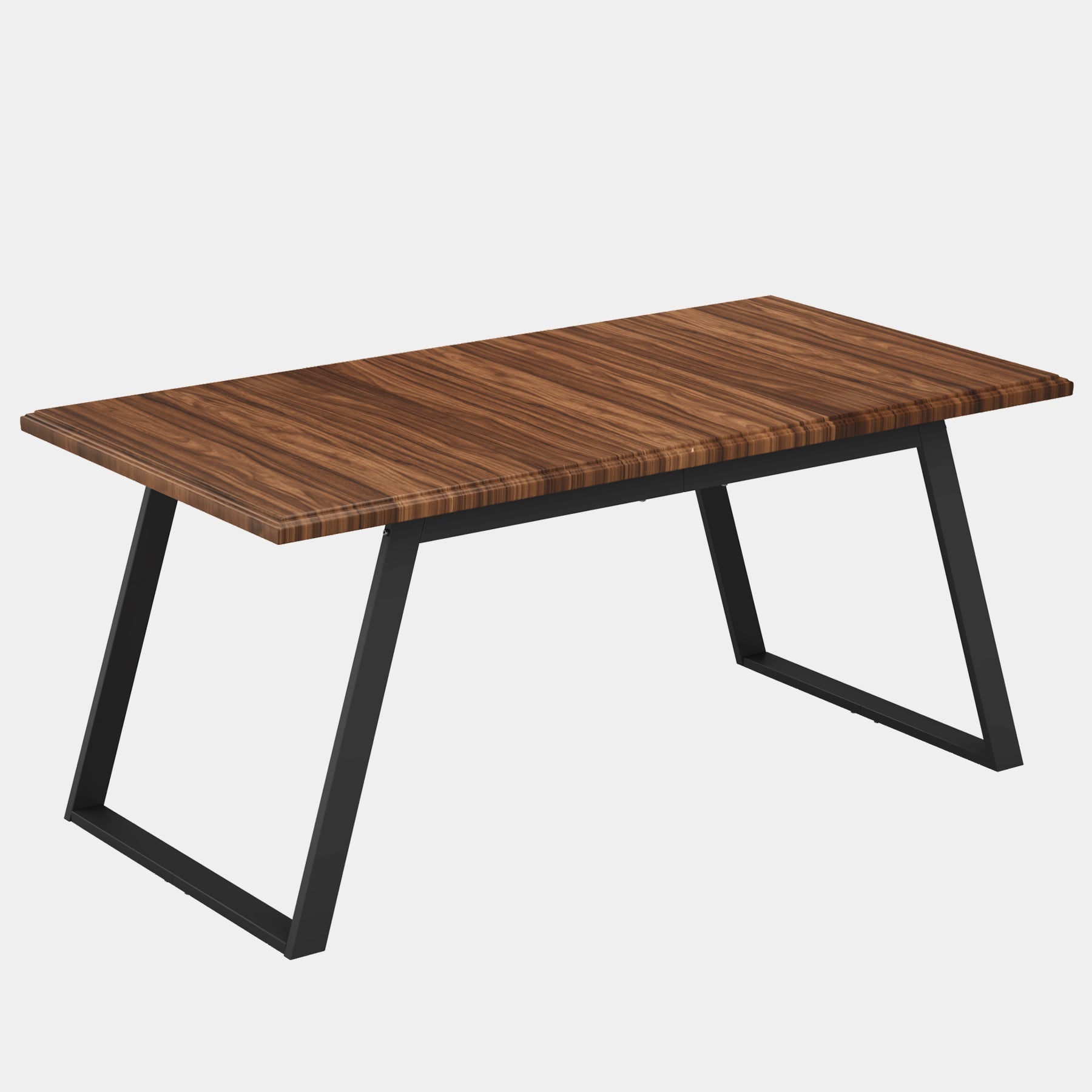 160 cm Wood Dining Table for 6, Rectangular Kitchen Table with Metal Legs