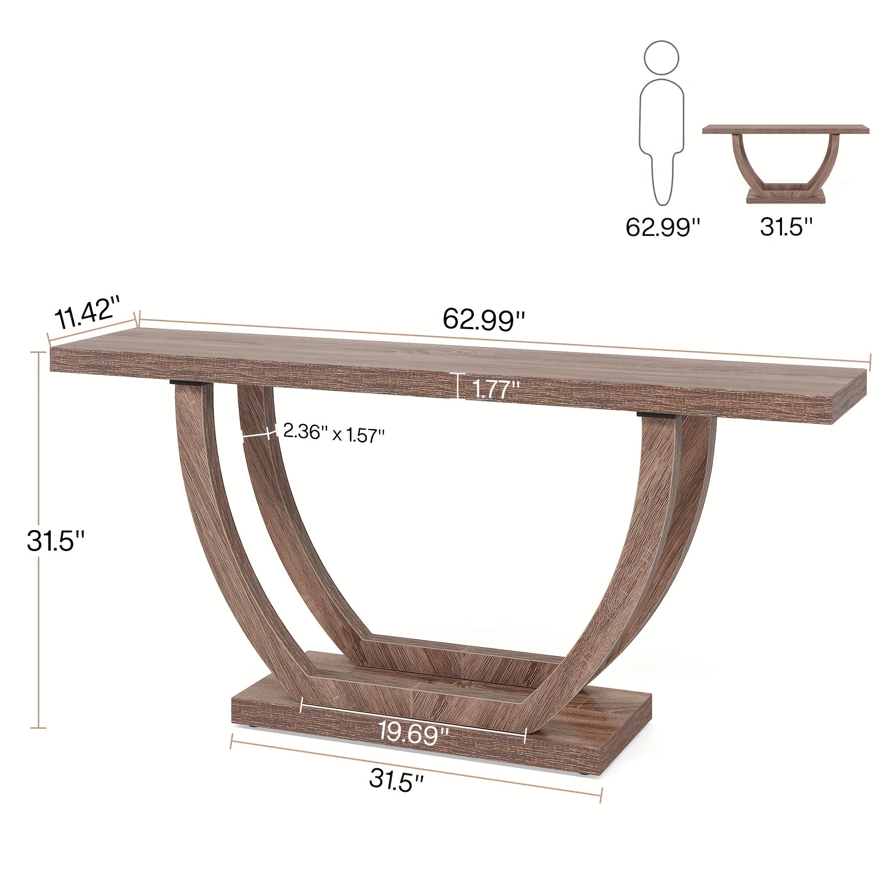 Console Entryway Table Farmhouse: 160 cm Sturdy Wood Console Table for Entryway, Narrow Long Foyer Sofa Table with Geometric Legs for Hallway, Entrance, Reception Room