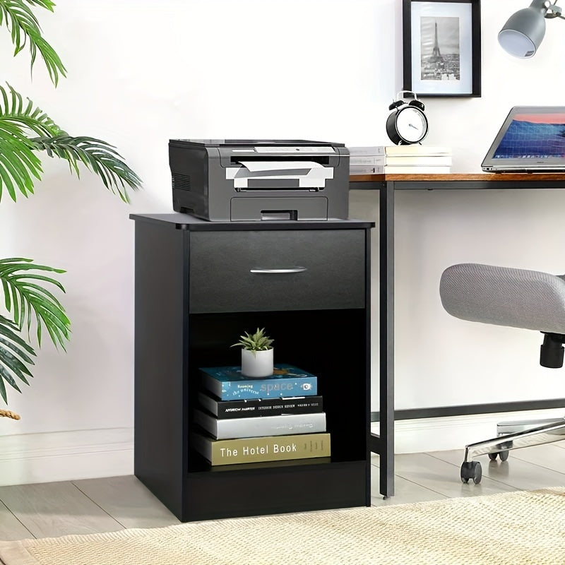 Black Nightstand With Drawer, Bedside Table Side Table For Small Place, Bed Table End Tables For Living Room Bedroom