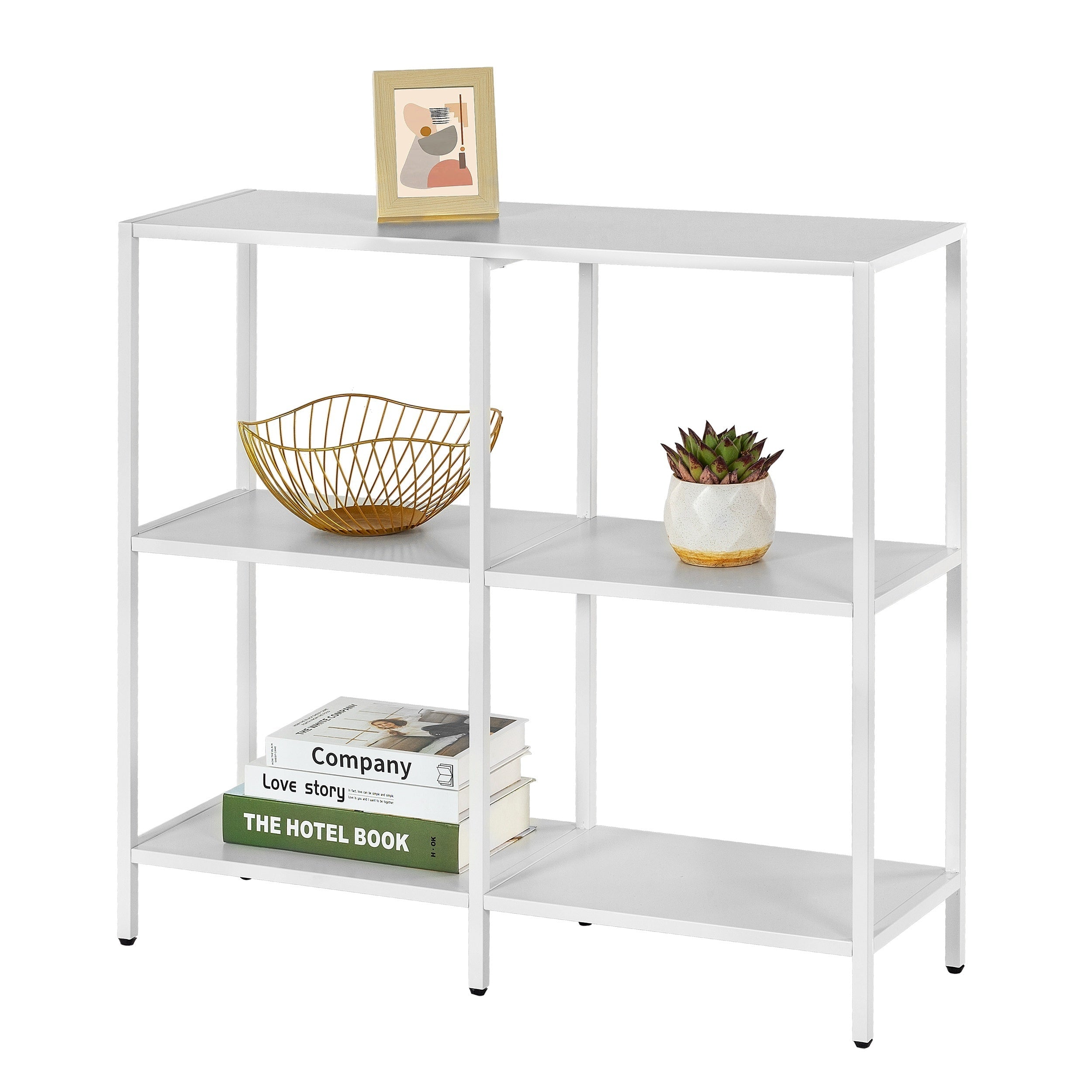 Chic 3-Tier Metal Console Table with Storage Shelves - Modern Style, White, Easy to Assemble, Perfect for Entryway, Living Room, Bedroom - Sleek Design with Decorative Top Display, Display Shelving | Modern Console Table | Open Style (cm)