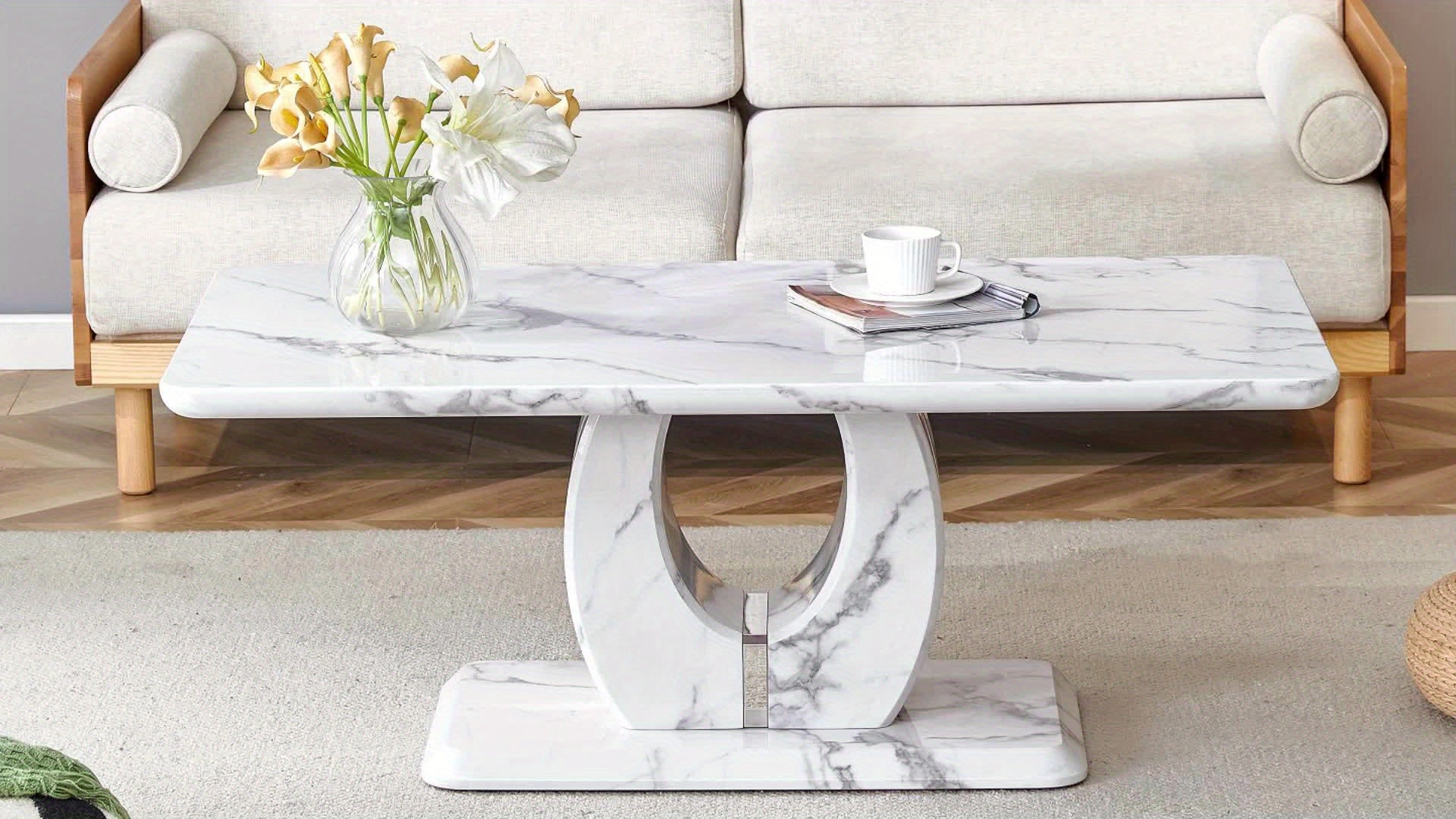 Modern Simple Luxury Imitation Marble Dining Table Rectangular Coffee Table. The Computer Desk. The Game Table. Suitable For Dining Room, Living Room, Terrace, Kitchen.