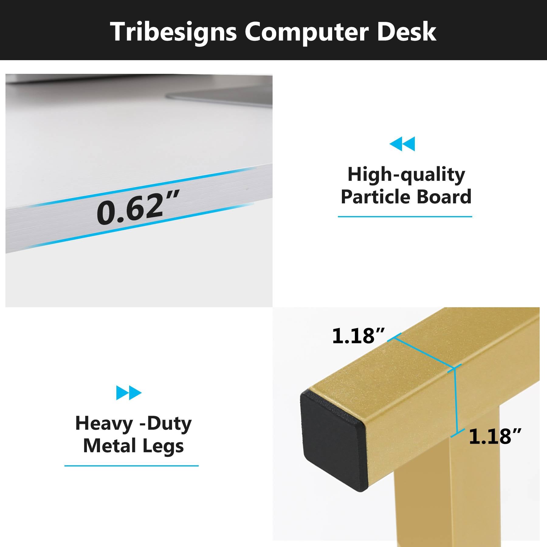 Modern Computer Desk with Hutch, 120 cm Office Desk with Storage Shelves