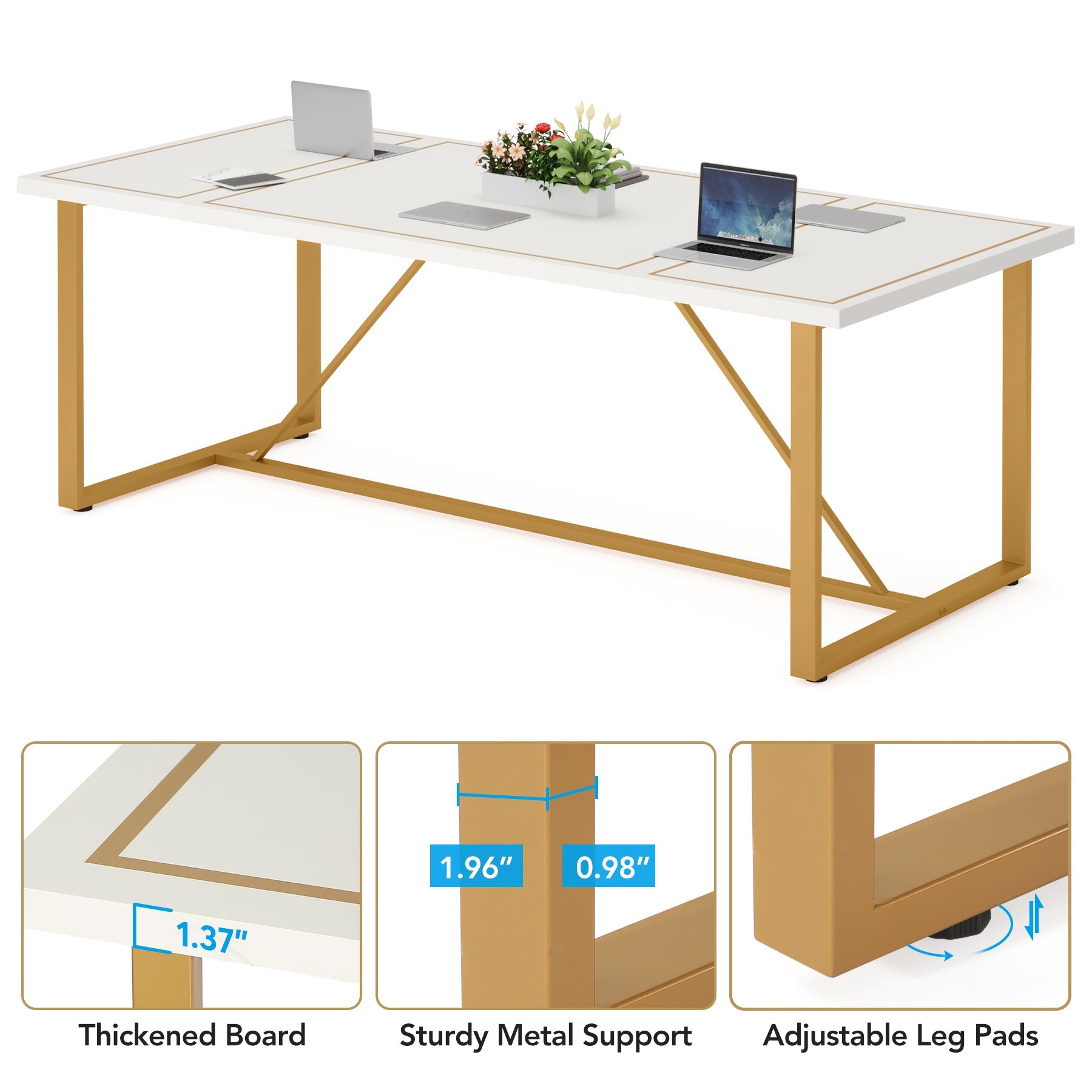 183 cm Conference Table, 180 cm Modern Large Executive Computer Desk