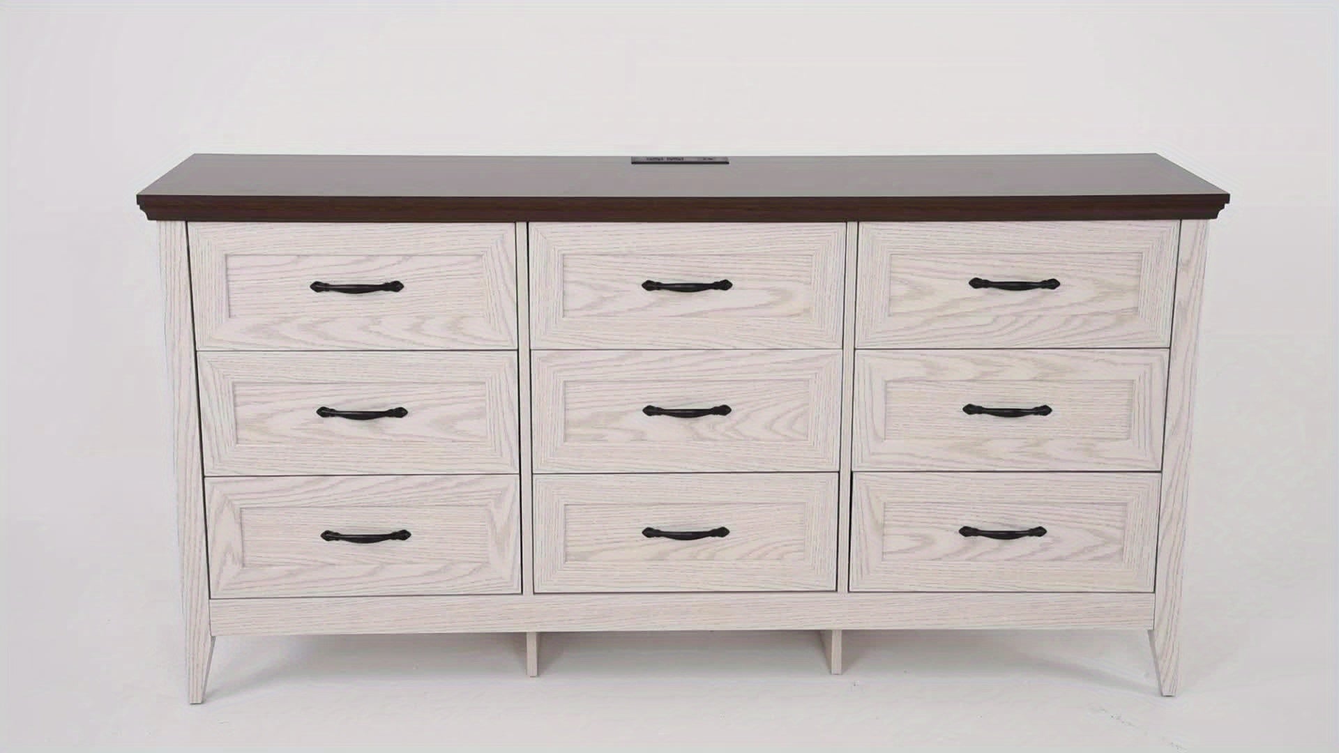 160cm Wood 9 Drawers Dresser For Bedroom, Wide Chest Of Drawers, Storage Double Dressers Organizer For Bedroom, Living Room