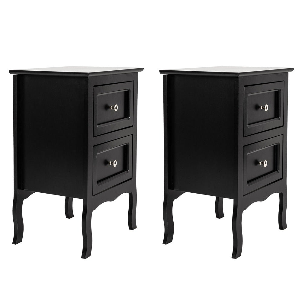 Nightstand with 2 Drawers, Night Stands for Bedrooms, Small Bed Side Table/ Night Stand with Drawers for Small Spaces