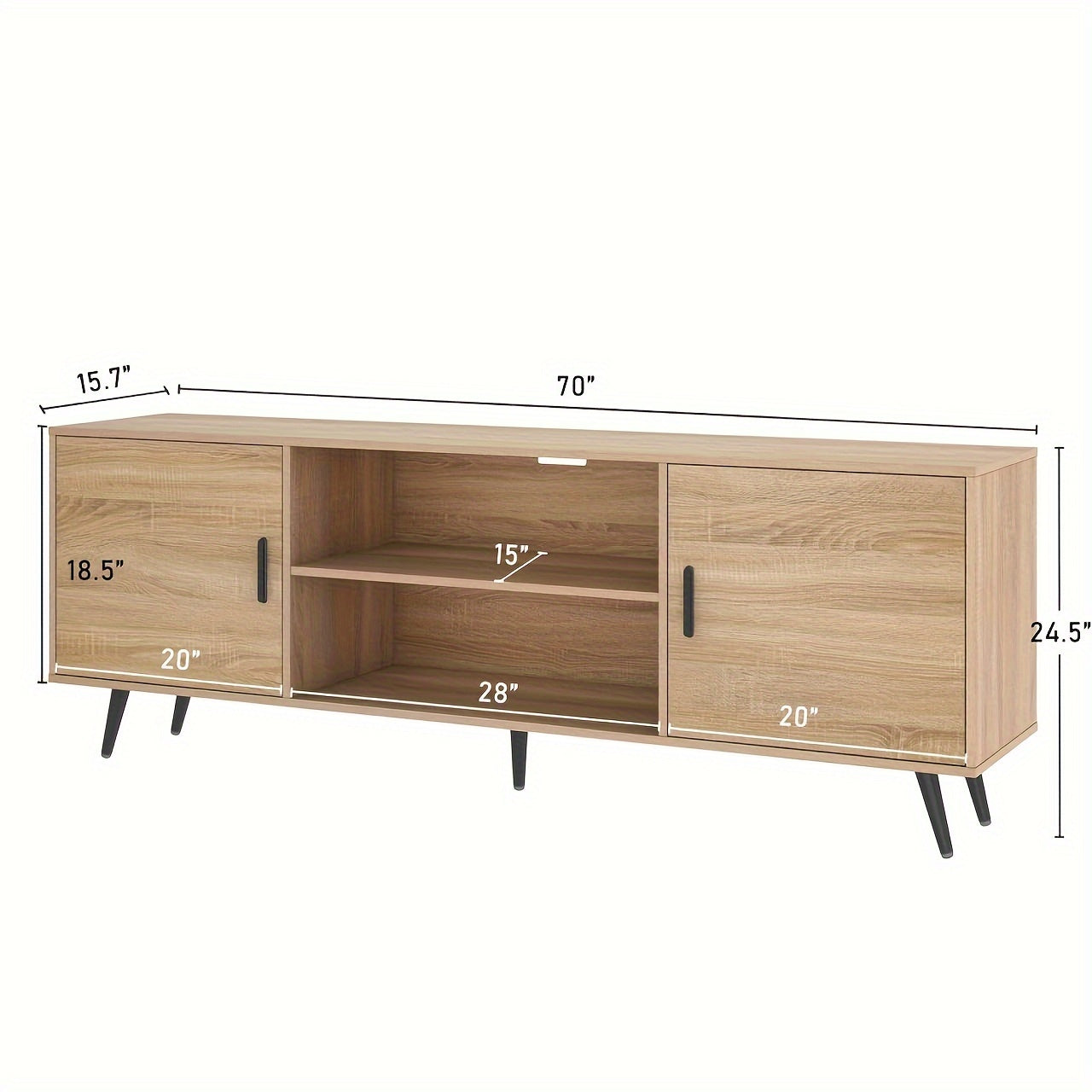 178cm Modern TV Stand For 203cm TV, Wood TV Stand With Storage, Entertainment Center For Living Room Bedroom, TV Media Console