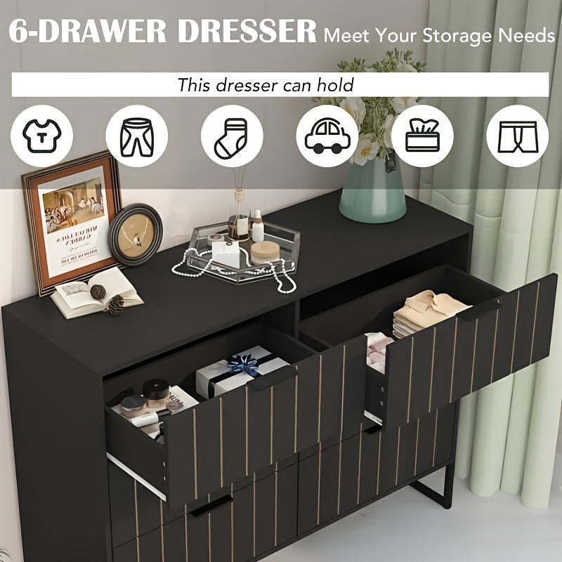 6 - Drawer Dresser, six spacious drawers