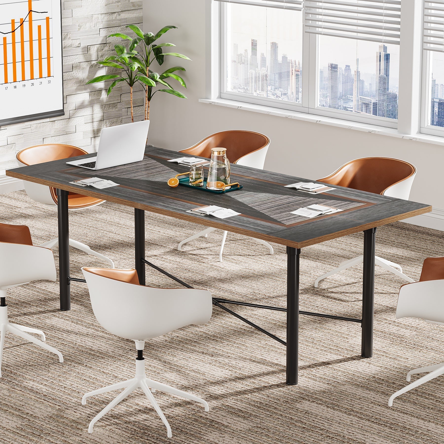 183CM Conference Table, Modern Meeting Table Training Boardroom Table