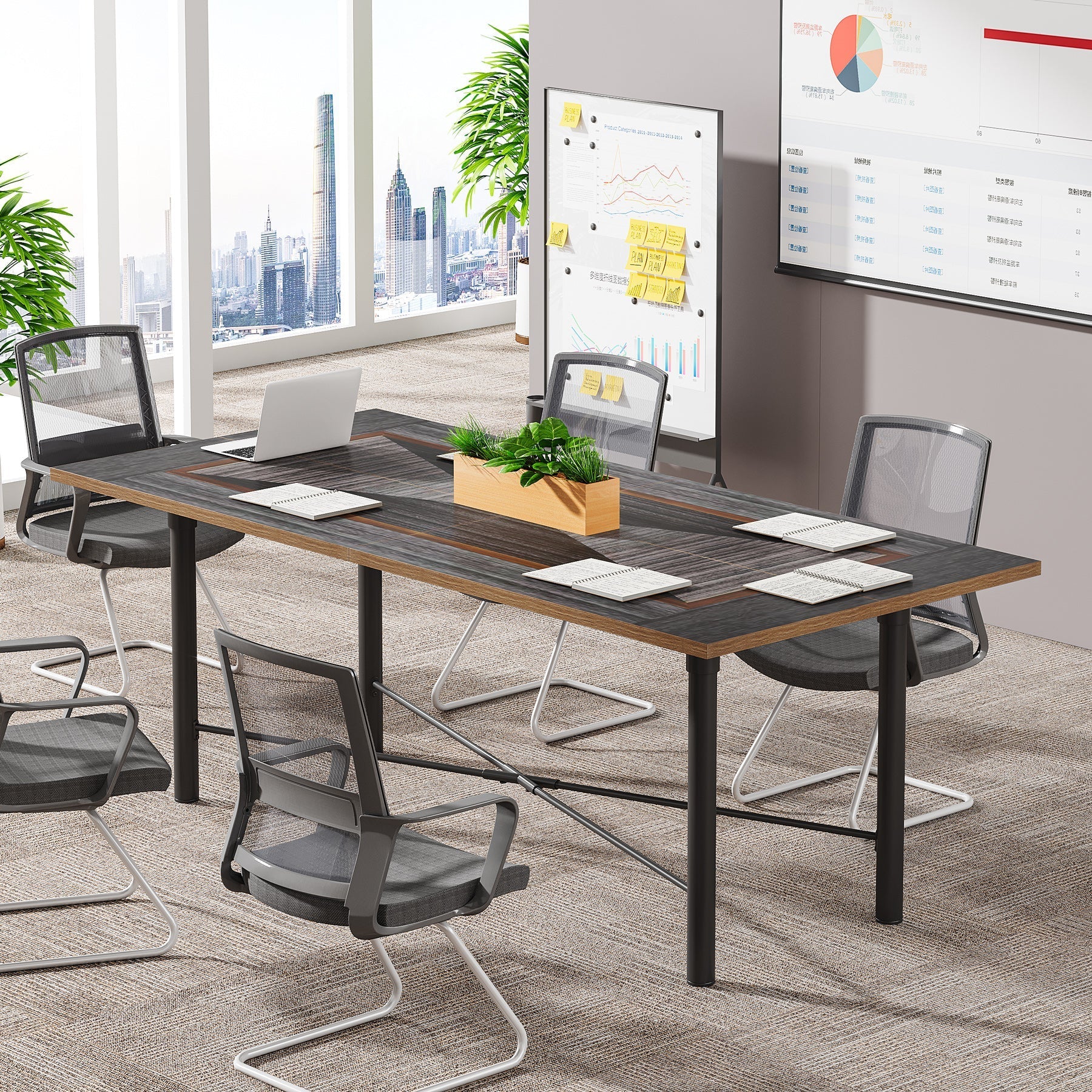 183CM Conference Table, Modern Meeting Table Training Boardroom Table