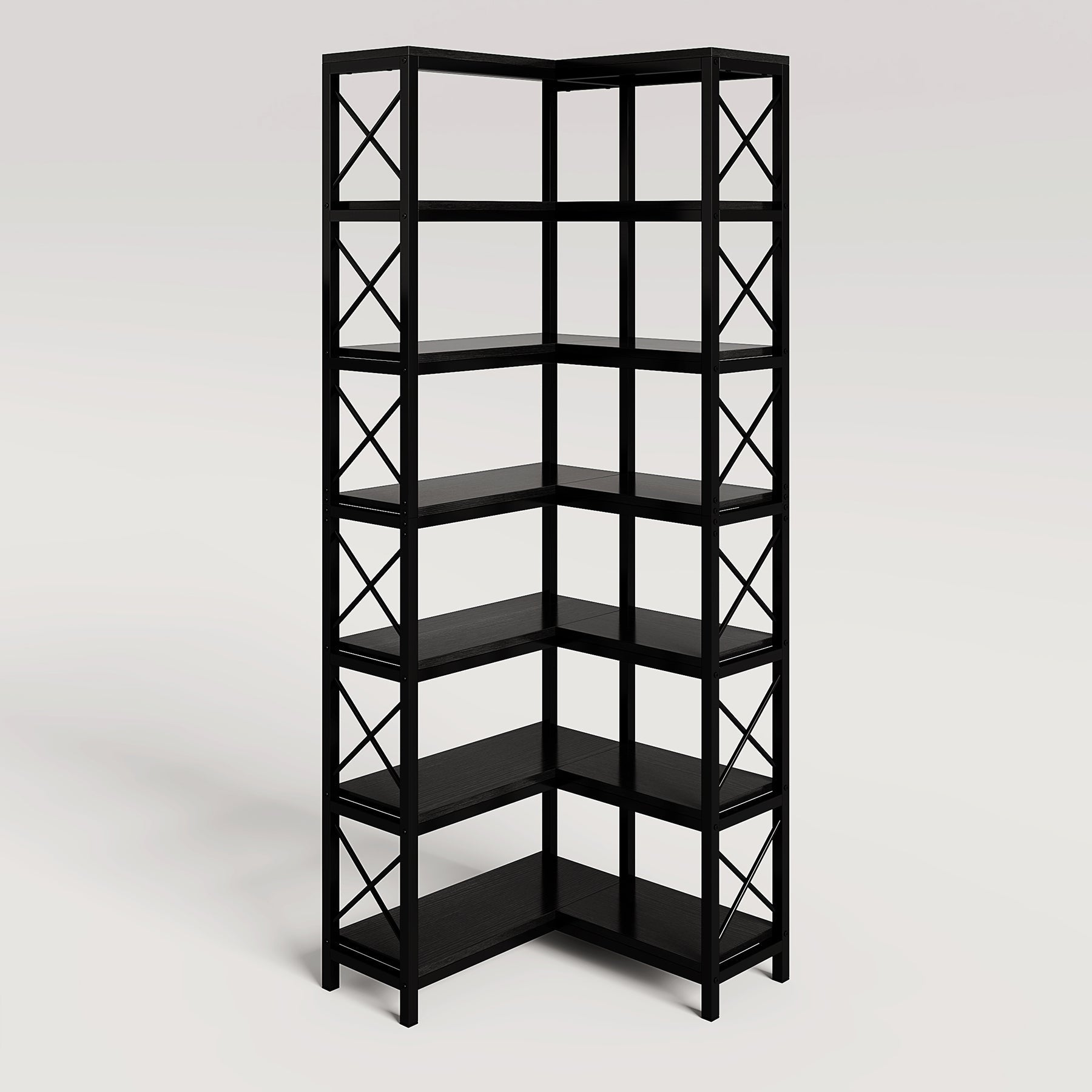 7-Tier Corner Bookshelf Corner Bookcase Storage Display Rack - 178 cm