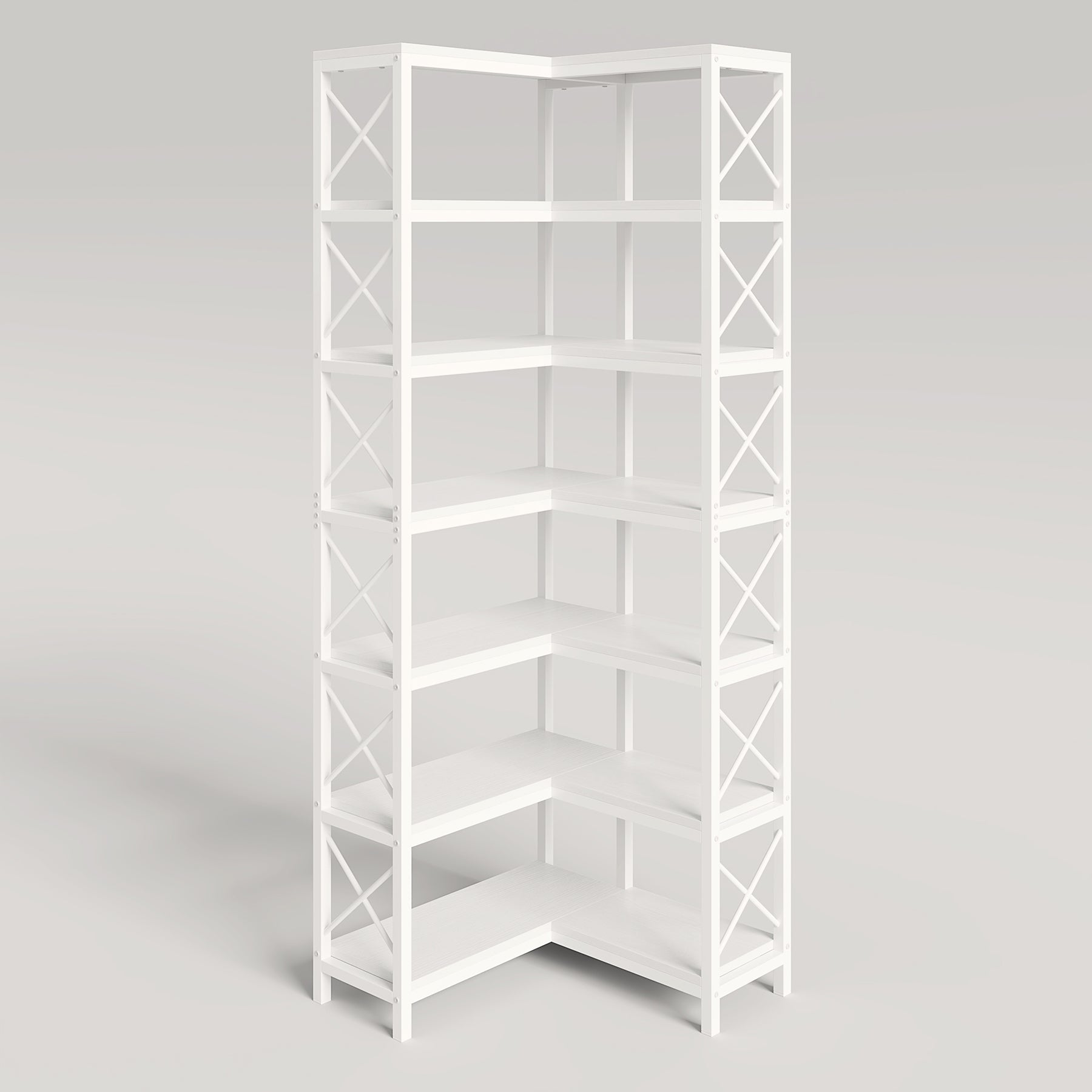 7-Tier Corner Bookshelf Corner Bookcase Storage Display Rack (Approx. 178 cm)