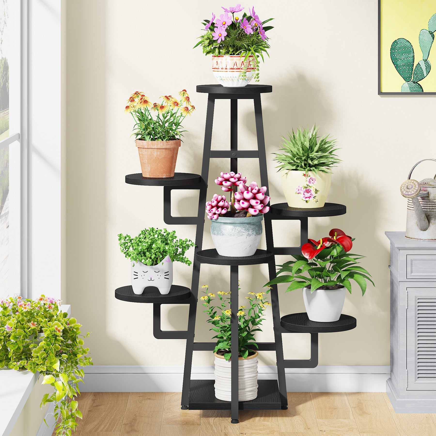 7-Tier Plant Stand, 110 cm Plant Pots Holder Rack Flower Stand