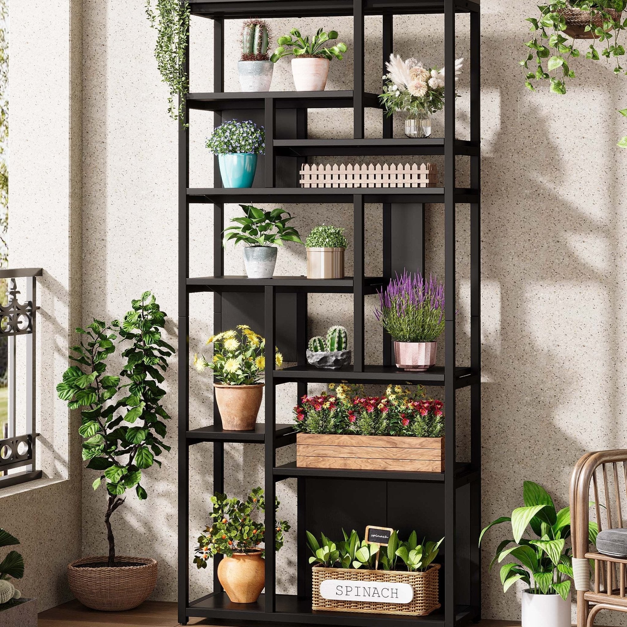 7-Tier Plant Stand, 180 cm Plant Shelf Etagere Display Rack