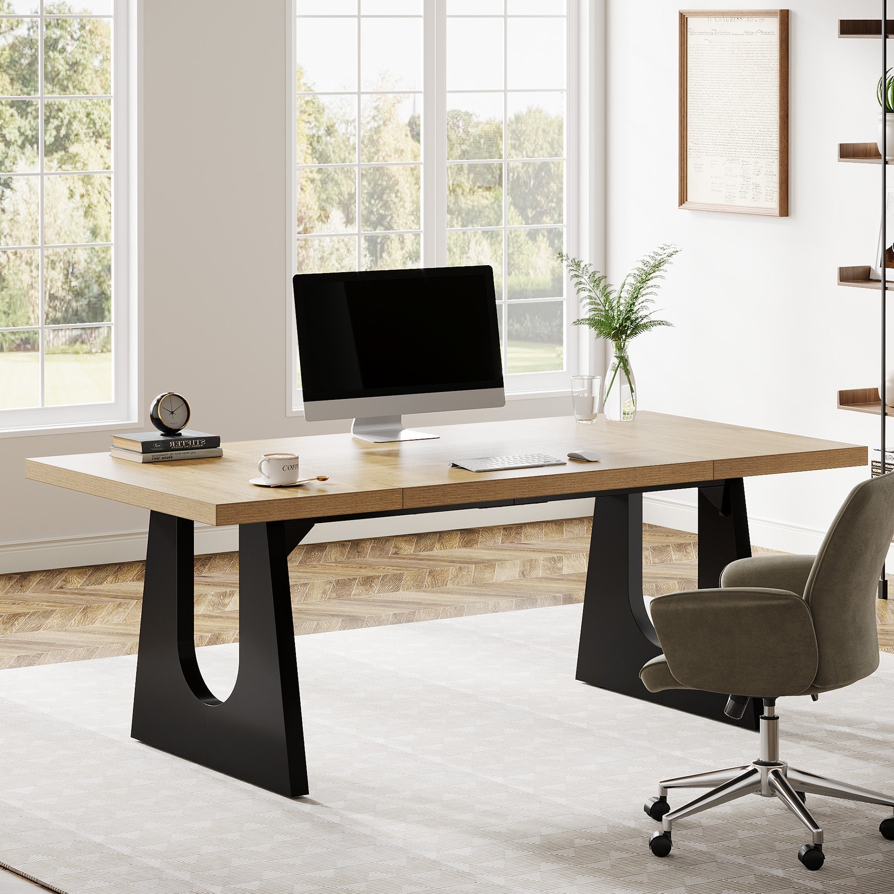 178 cm Executive Desk, Modern Computer Office Desk Workstation