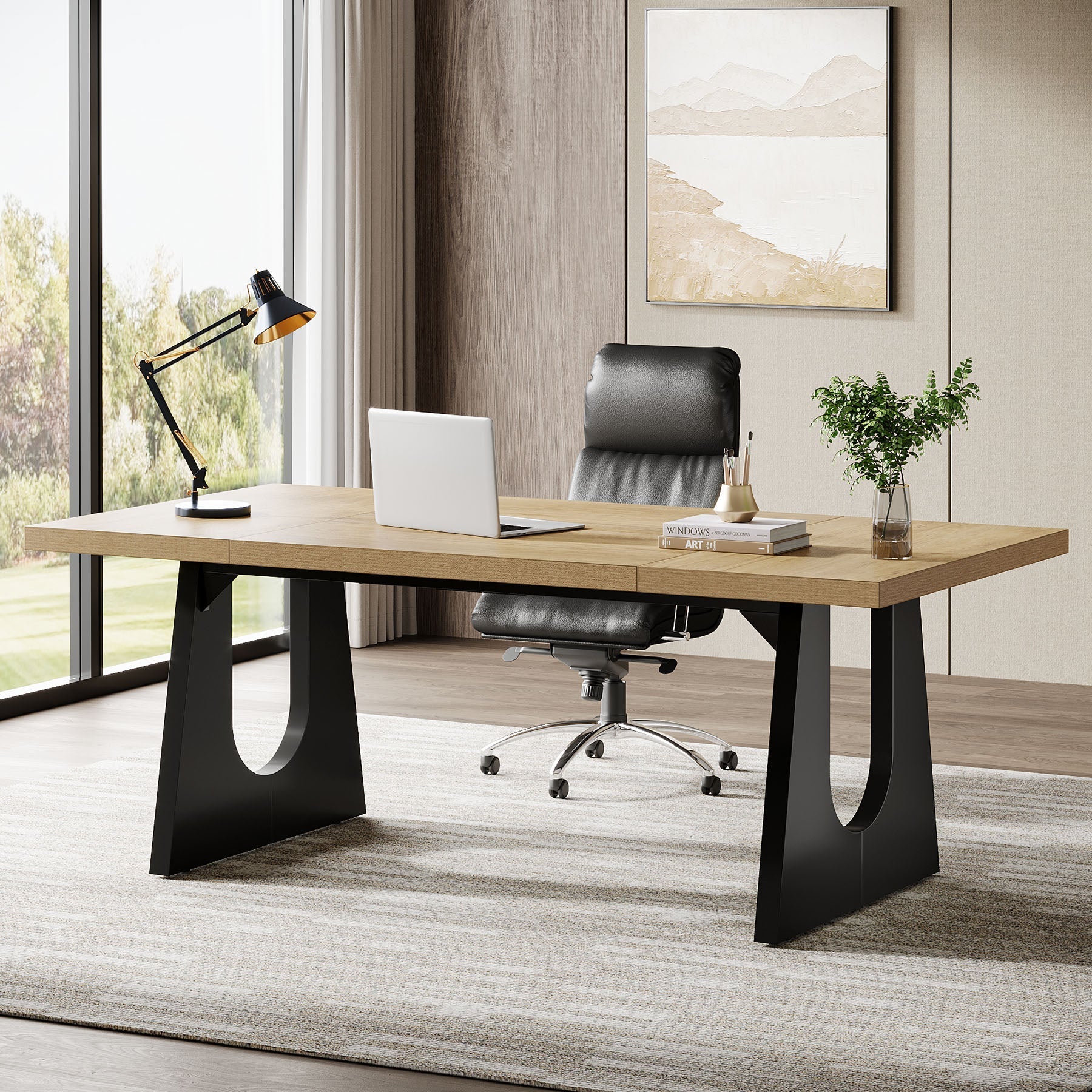 178 cm Executive Desk, Modern Computer Office Desk Workstation