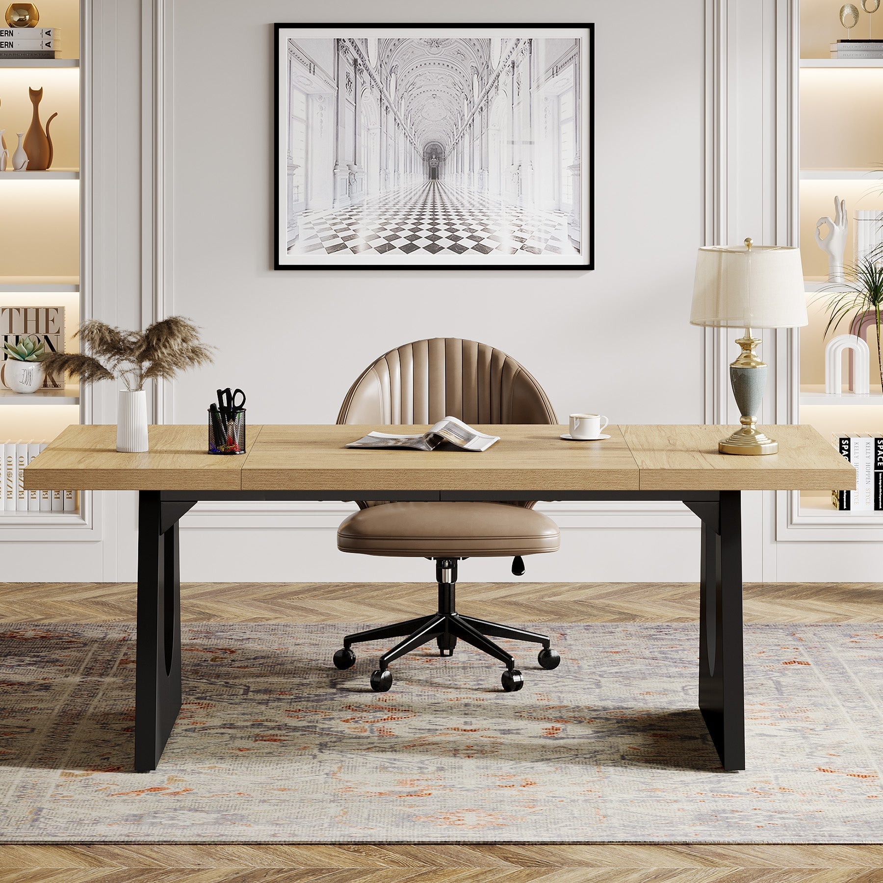 178 cm Executive Desk, Modern Computer Office Desk Workstation