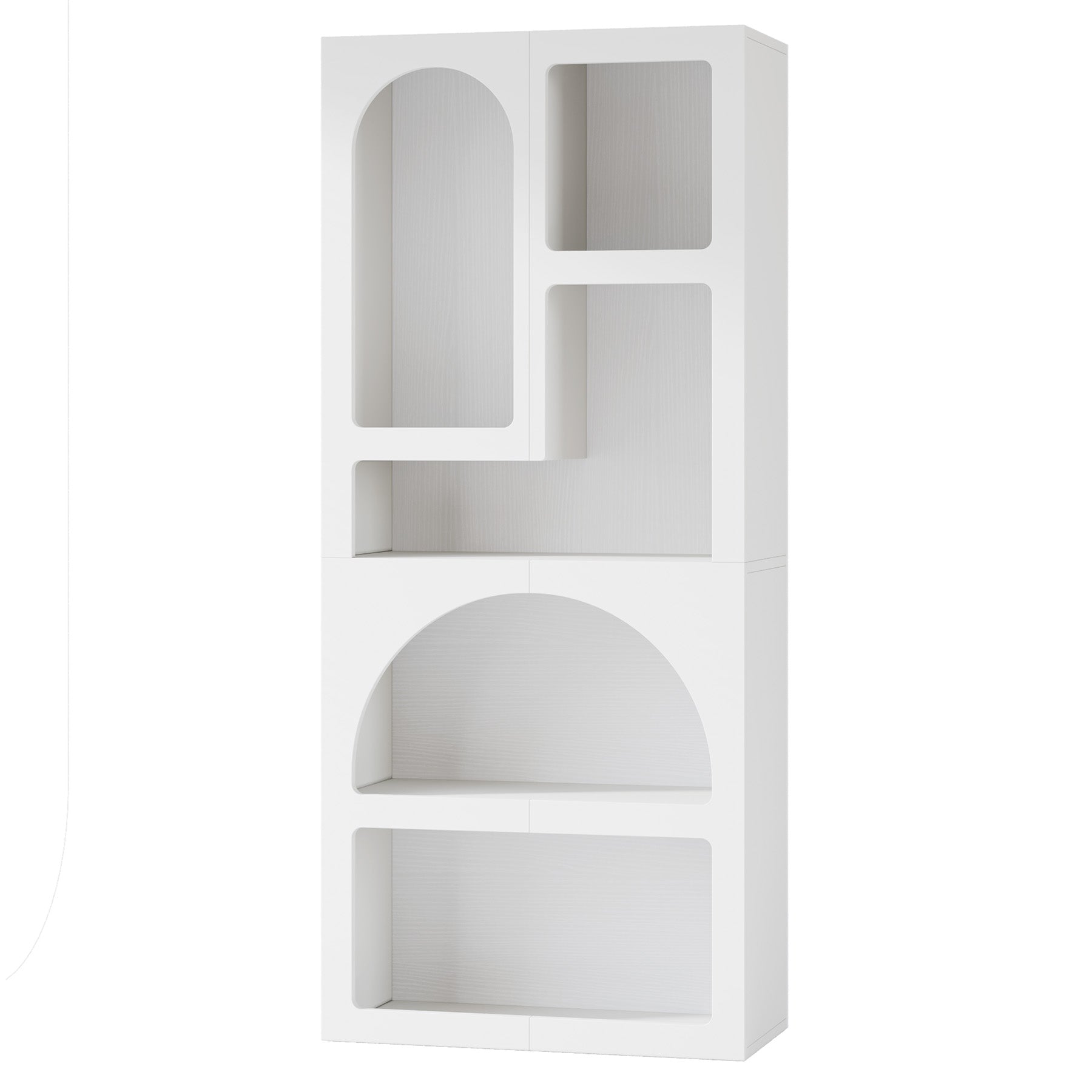 180 cm Bookshelf, Geometric Bookcase Display Shelf with 5 Irregular Storage Shelves