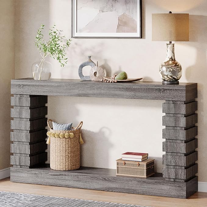 180 cm Console Table, Wood Rectangular Sofa Table