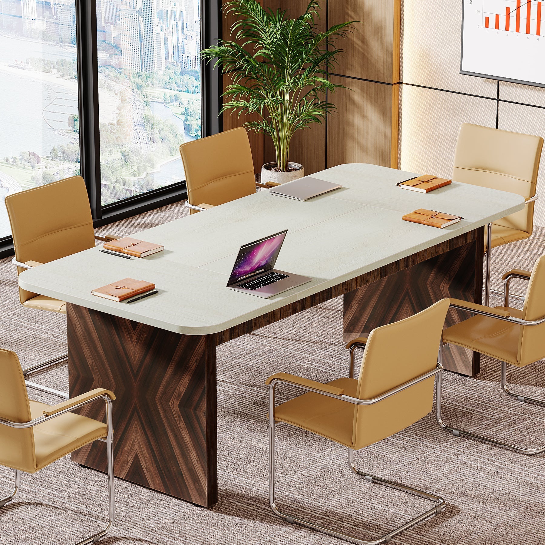 180 cm Executive Desk, Wood Computer Office Desk Conference Table