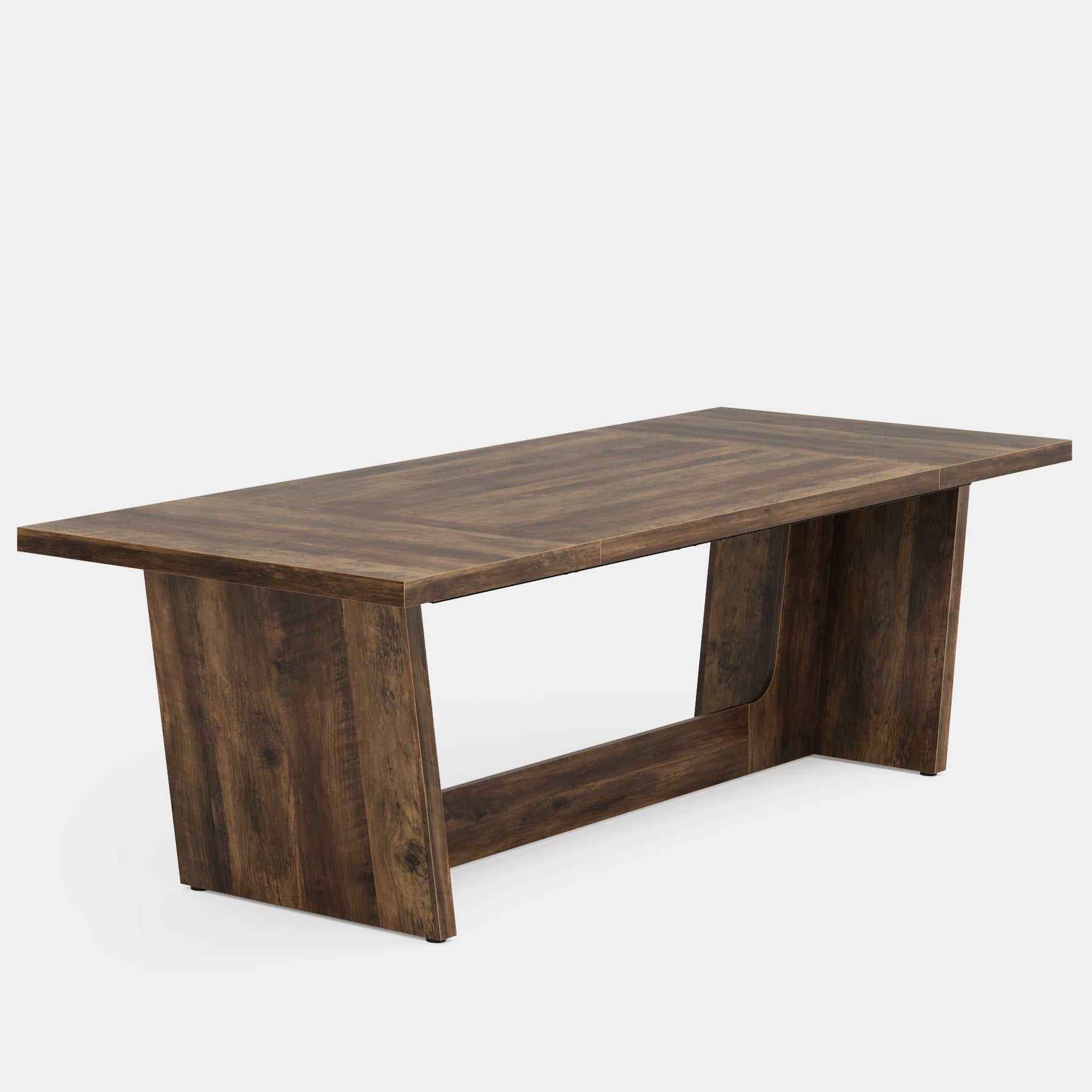 180 cm Dining Table, Wood Farmhouse Kitchen Table for 4-6