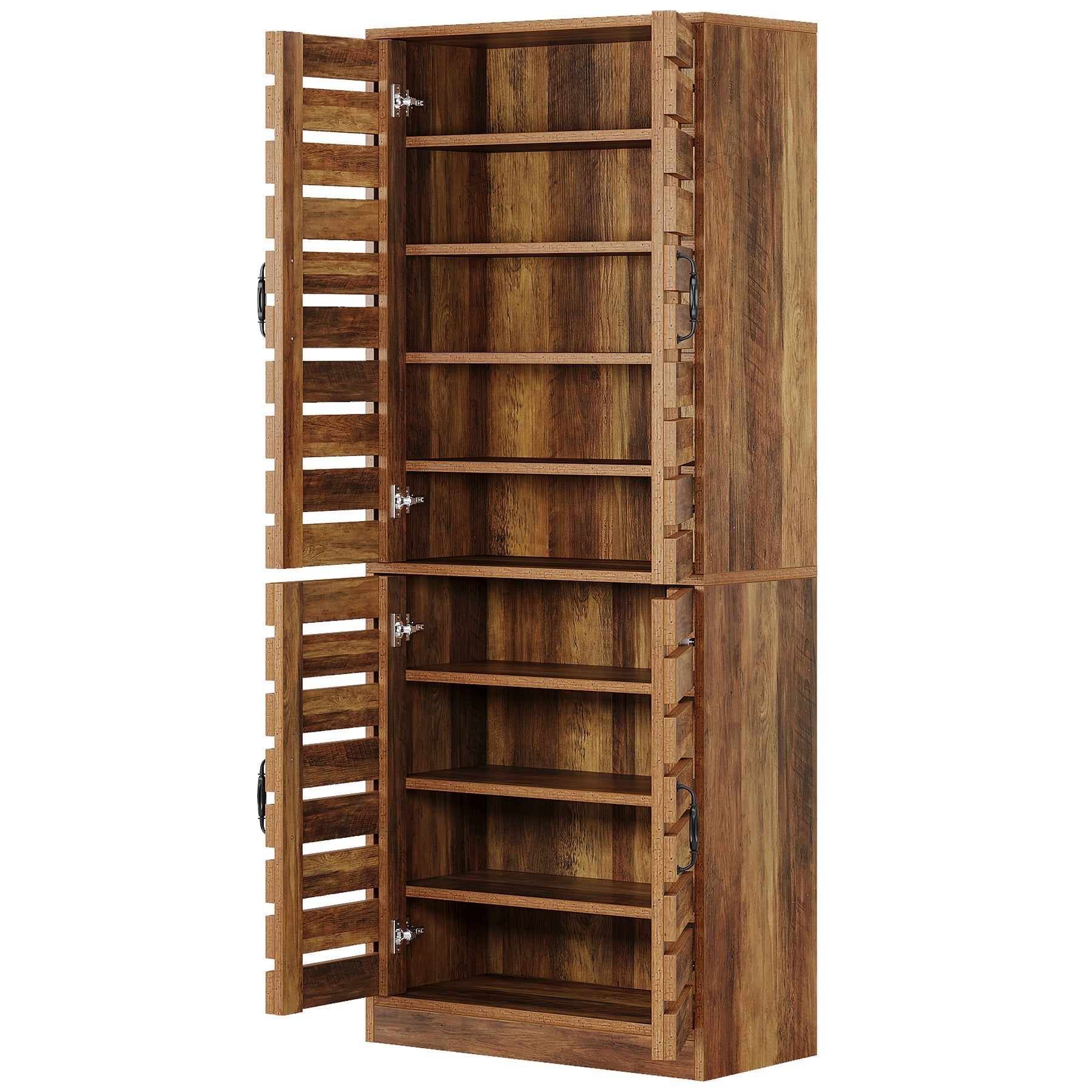 180 cm Shoe Cabinet, 9-Tier Vertical Shoe Rack with Shutter Doors