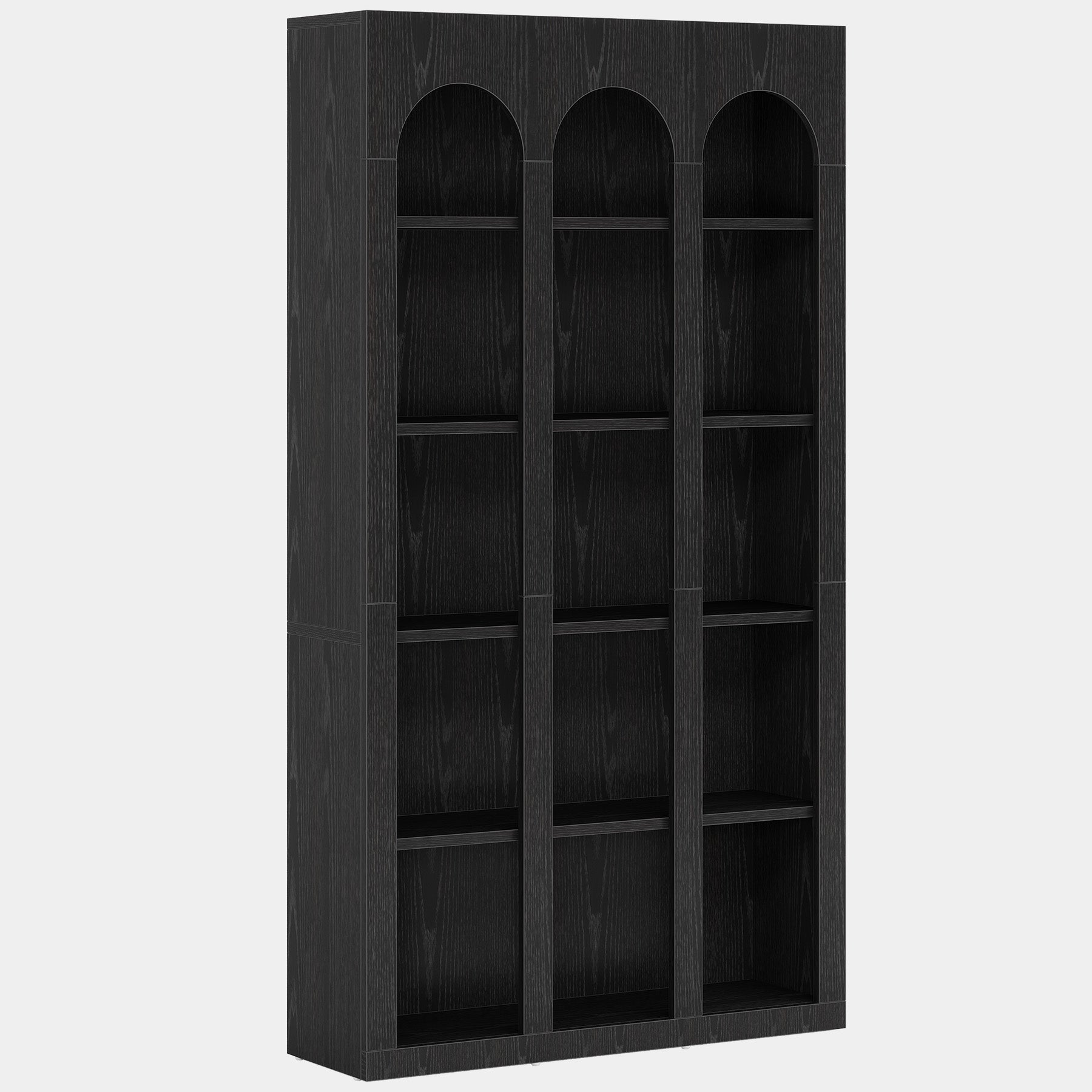 180 cm Wood Bookshelf, 5-Tier Rustic Bookcase Display Storage Shelving Unit