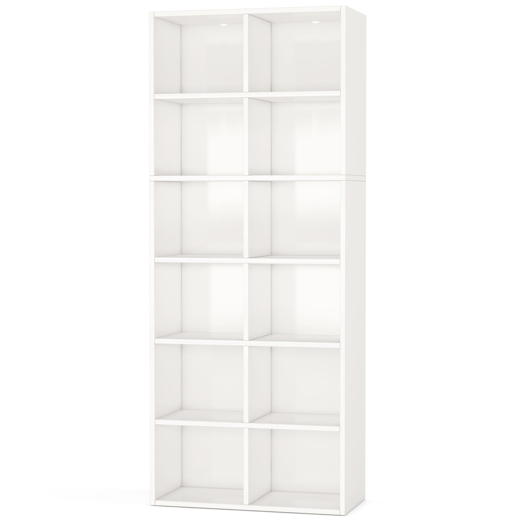 180 cm Bookcase, Modern Bookshelf with 12 Cube Storage