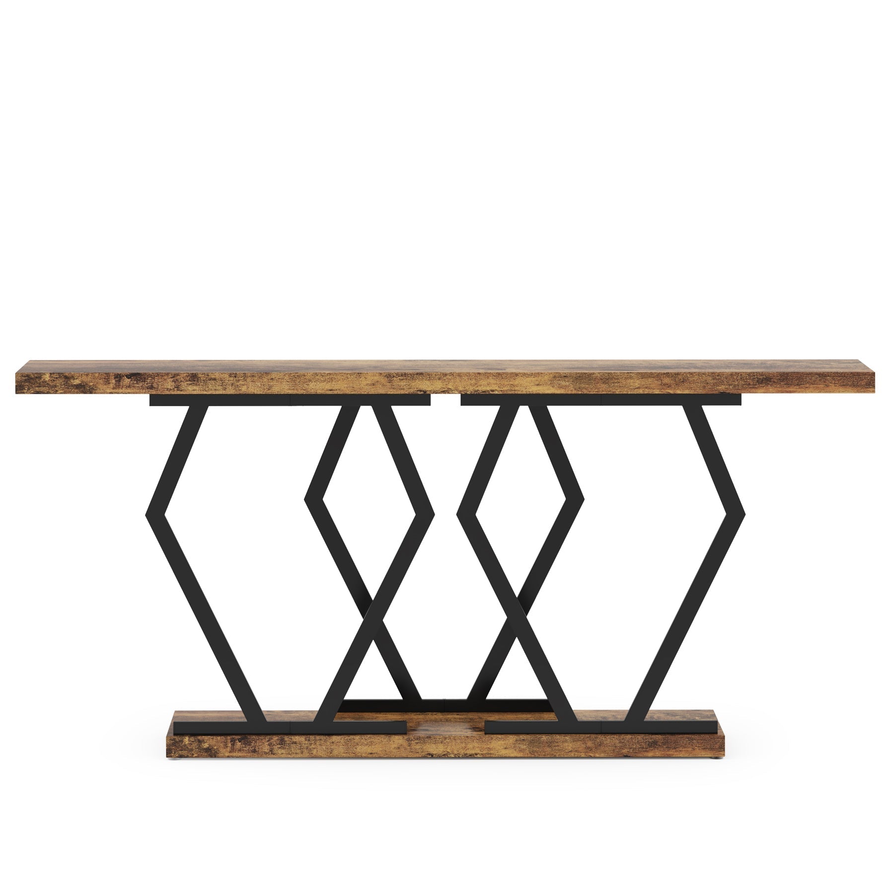 180 cm Console Table, Modern Sofa Table with Faux Marble Tabletop